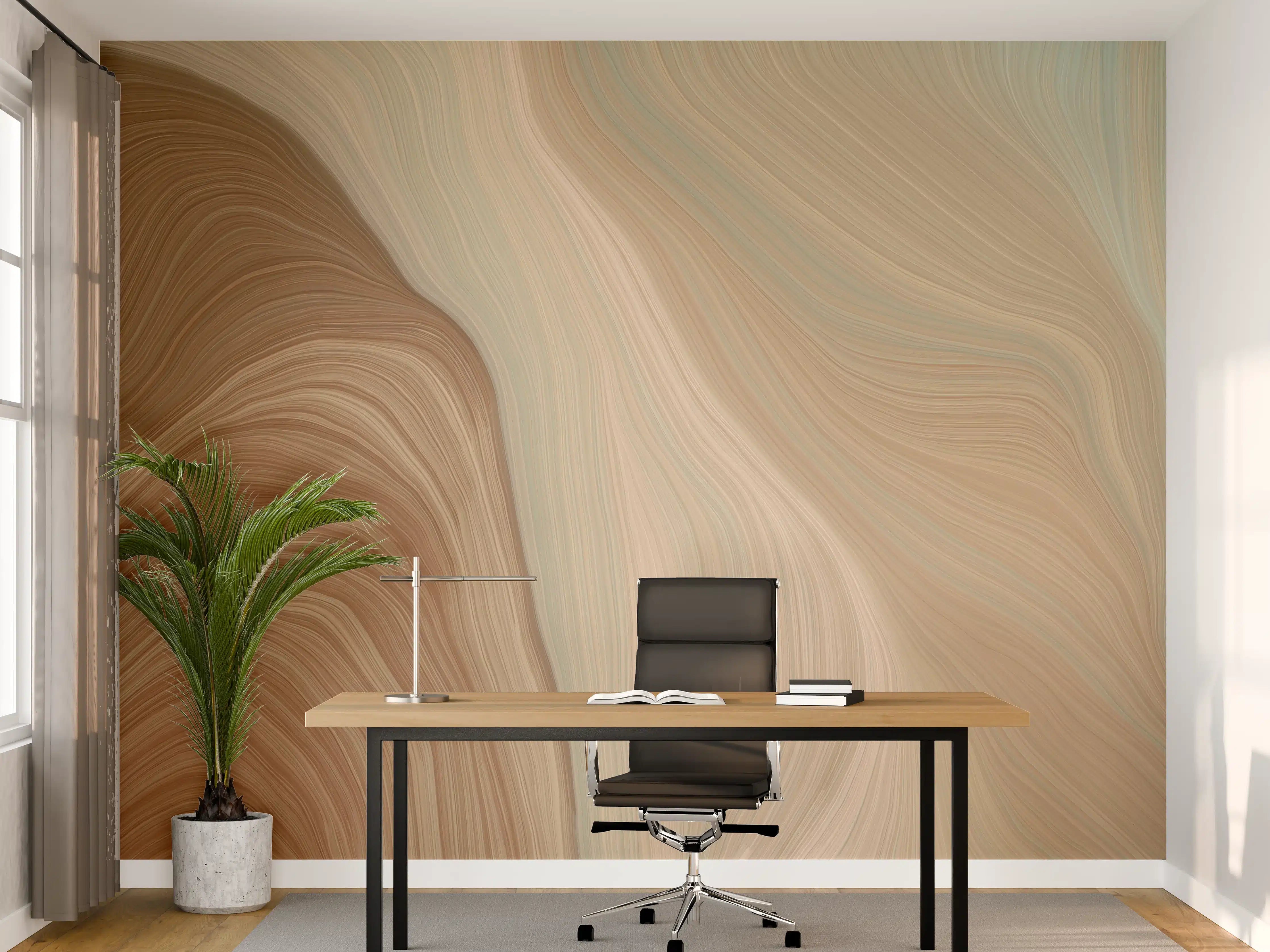 Büro Wandgestaltung - Zarte Grau- und Beigetöne