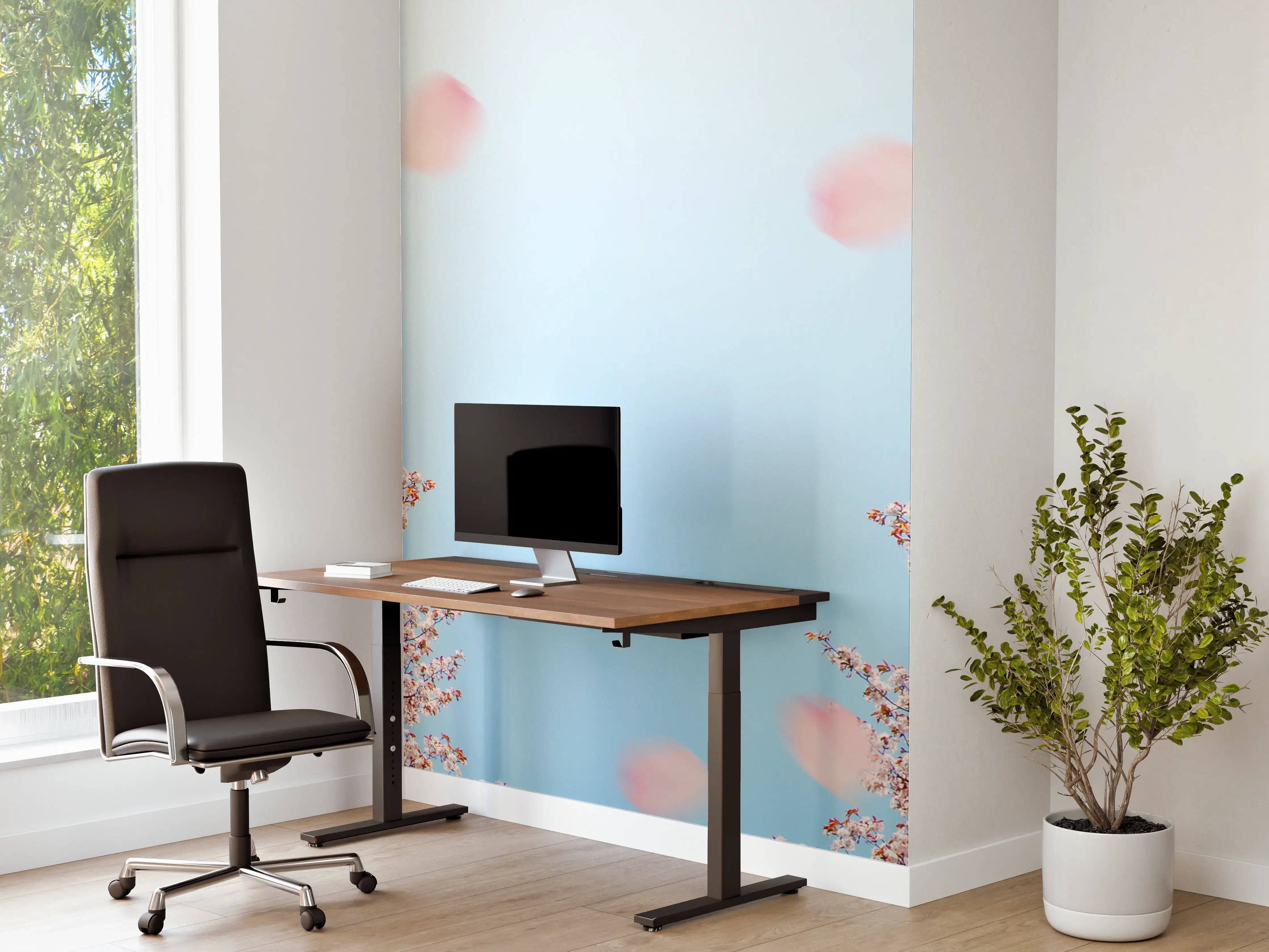 Büro Wandgestaltung - Zarter Kirschblütenhimmel im Frühling
