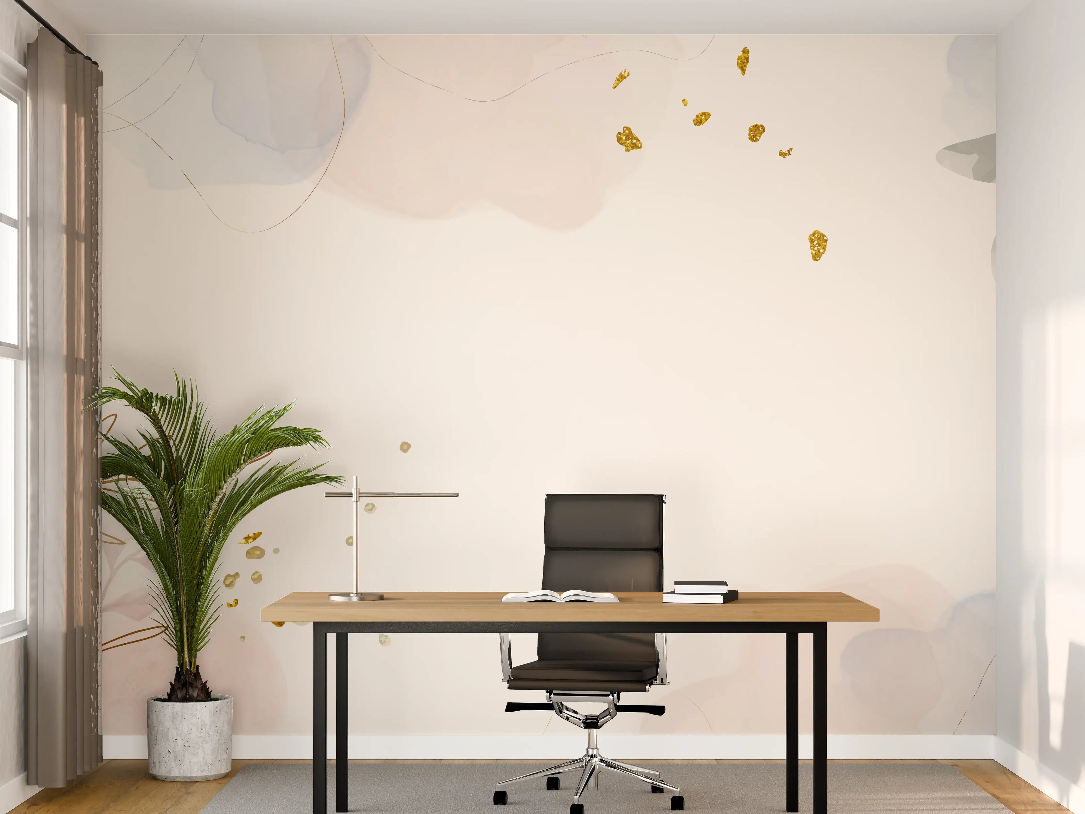 Büro Wandgestaltung - Zartes Blumen Aquarell Design