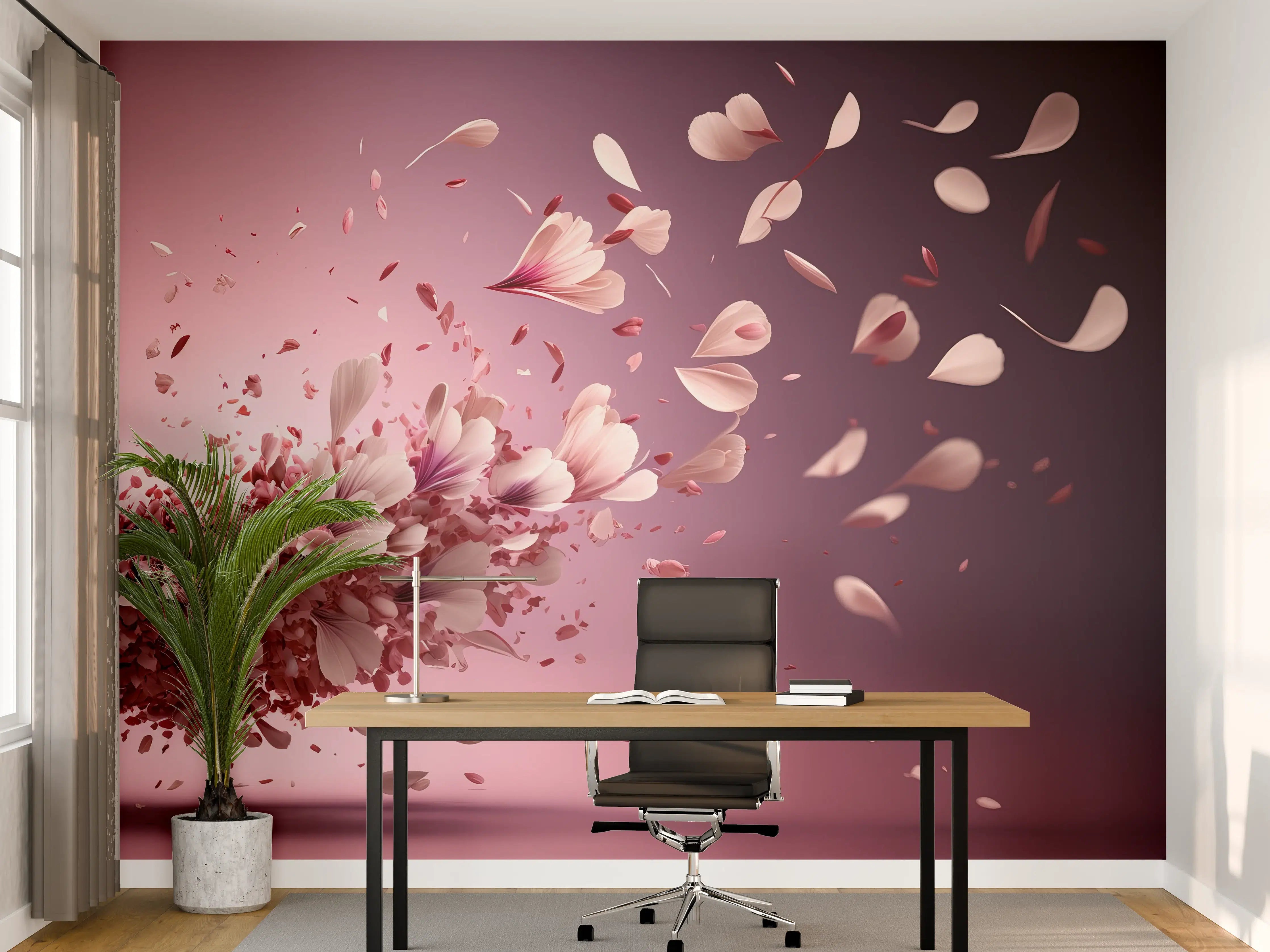 Büro Wandgestaltung - Zartrosa Kirschblütenzauber