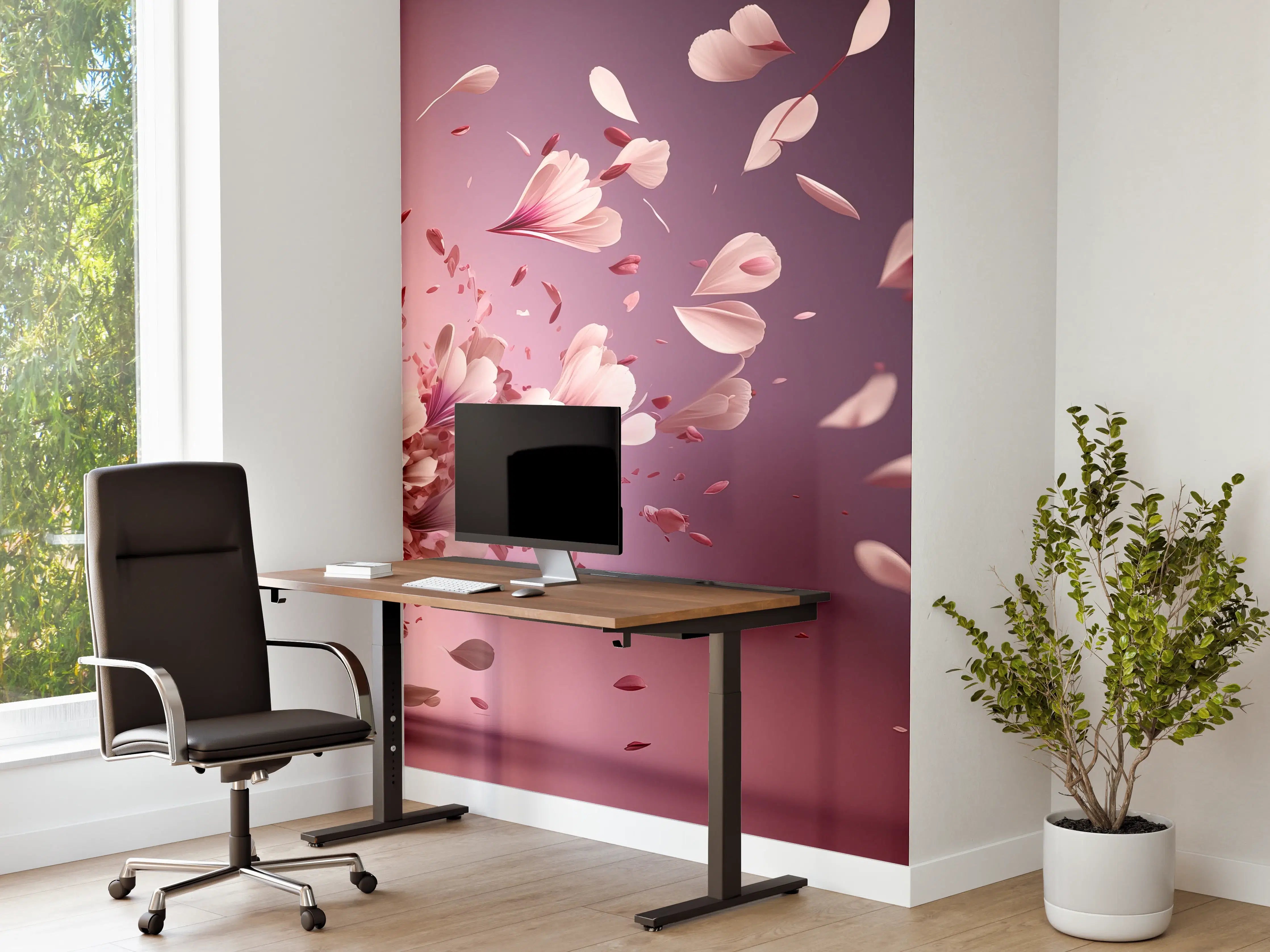 Büro Wandgestaltung - Zartrosa Kirschblütenzauber