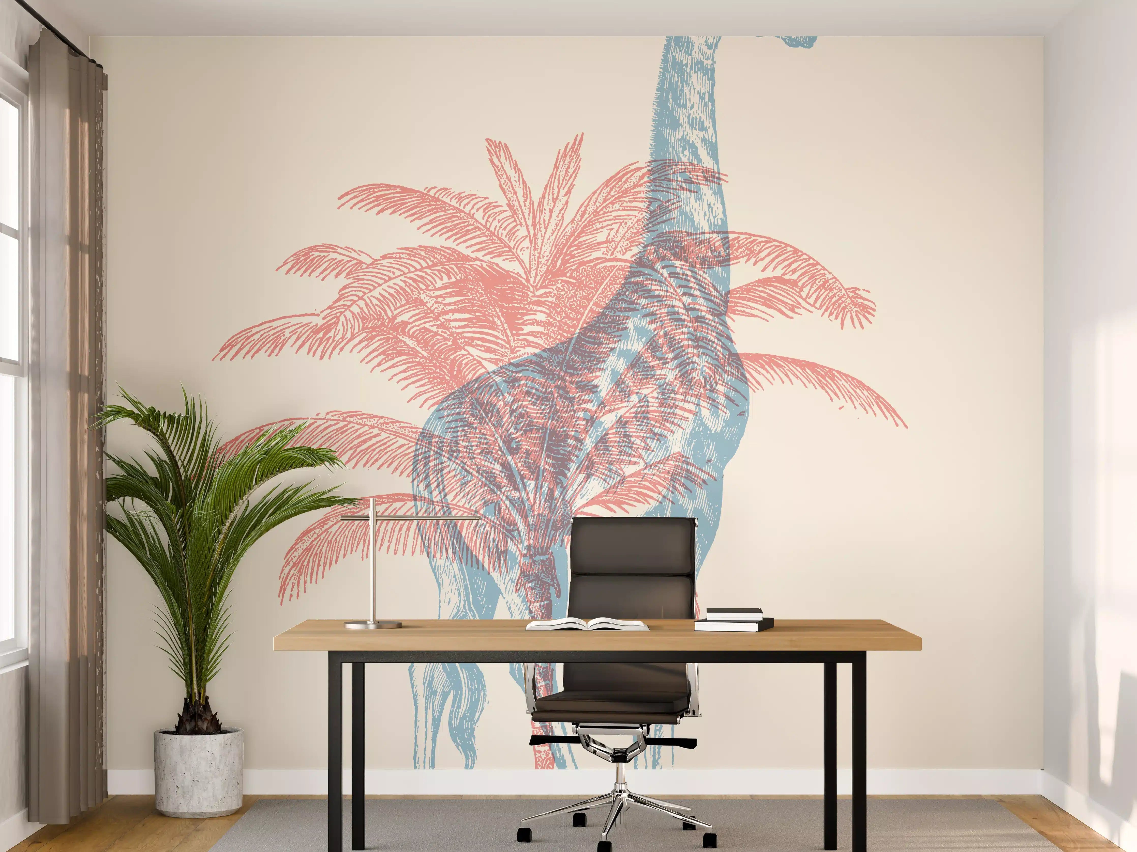 Büro Wandgestaltung - Zeichnung einer Giraffe - Moderne Kunst