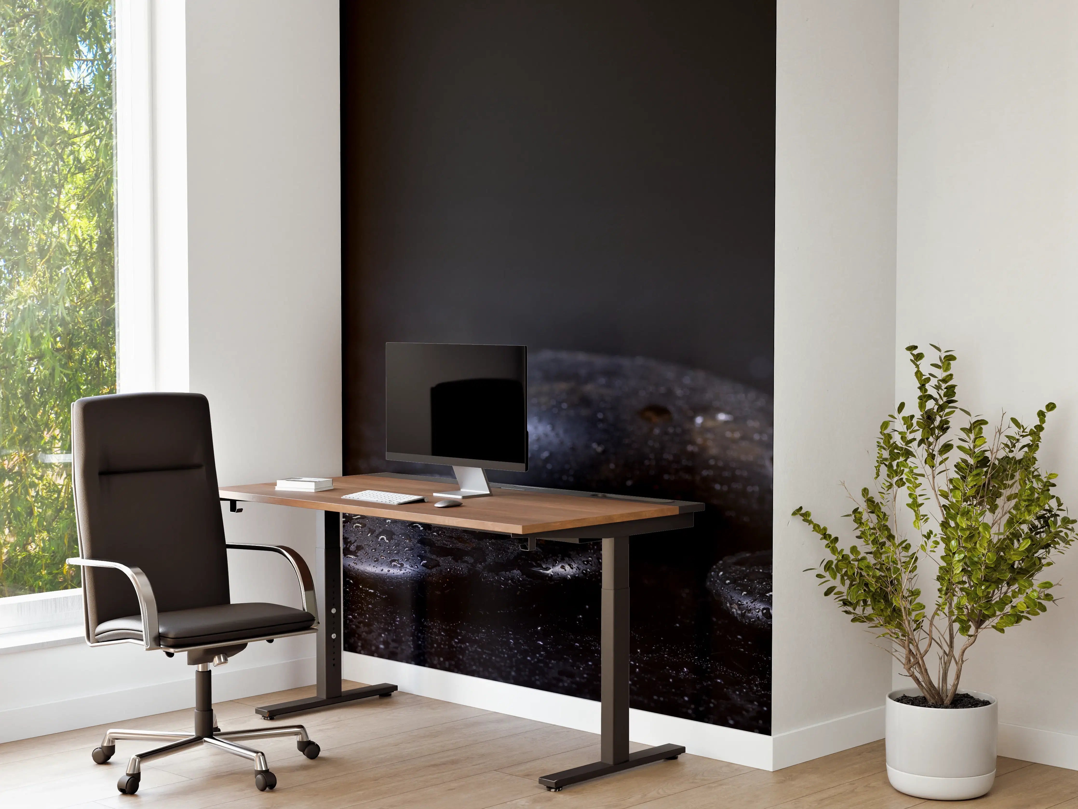 Büro Wandgestaltung - Zen - Schwarze Steine