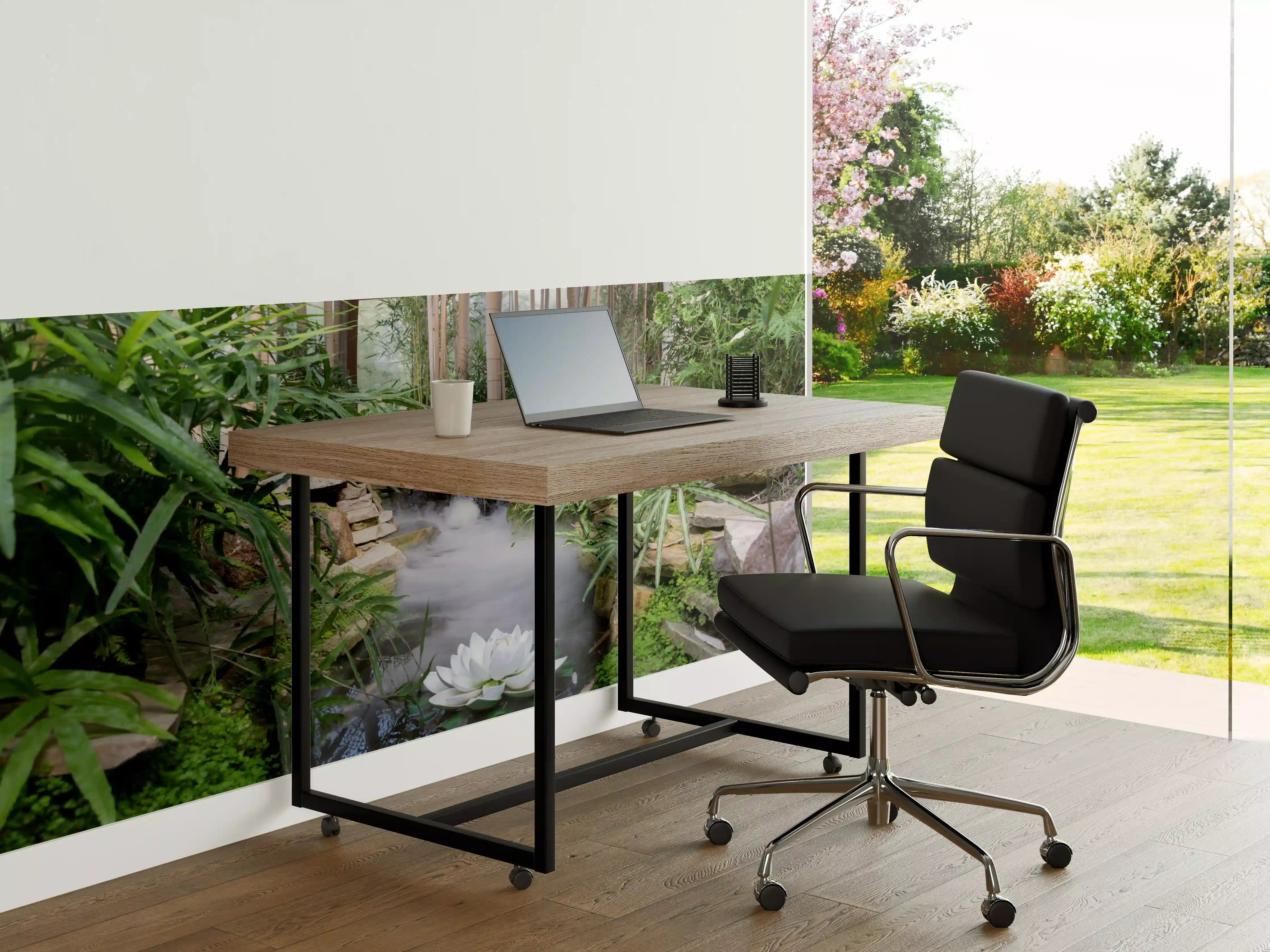 Büro Wandgestaltung - Zen-Garten mit weißer Seerose