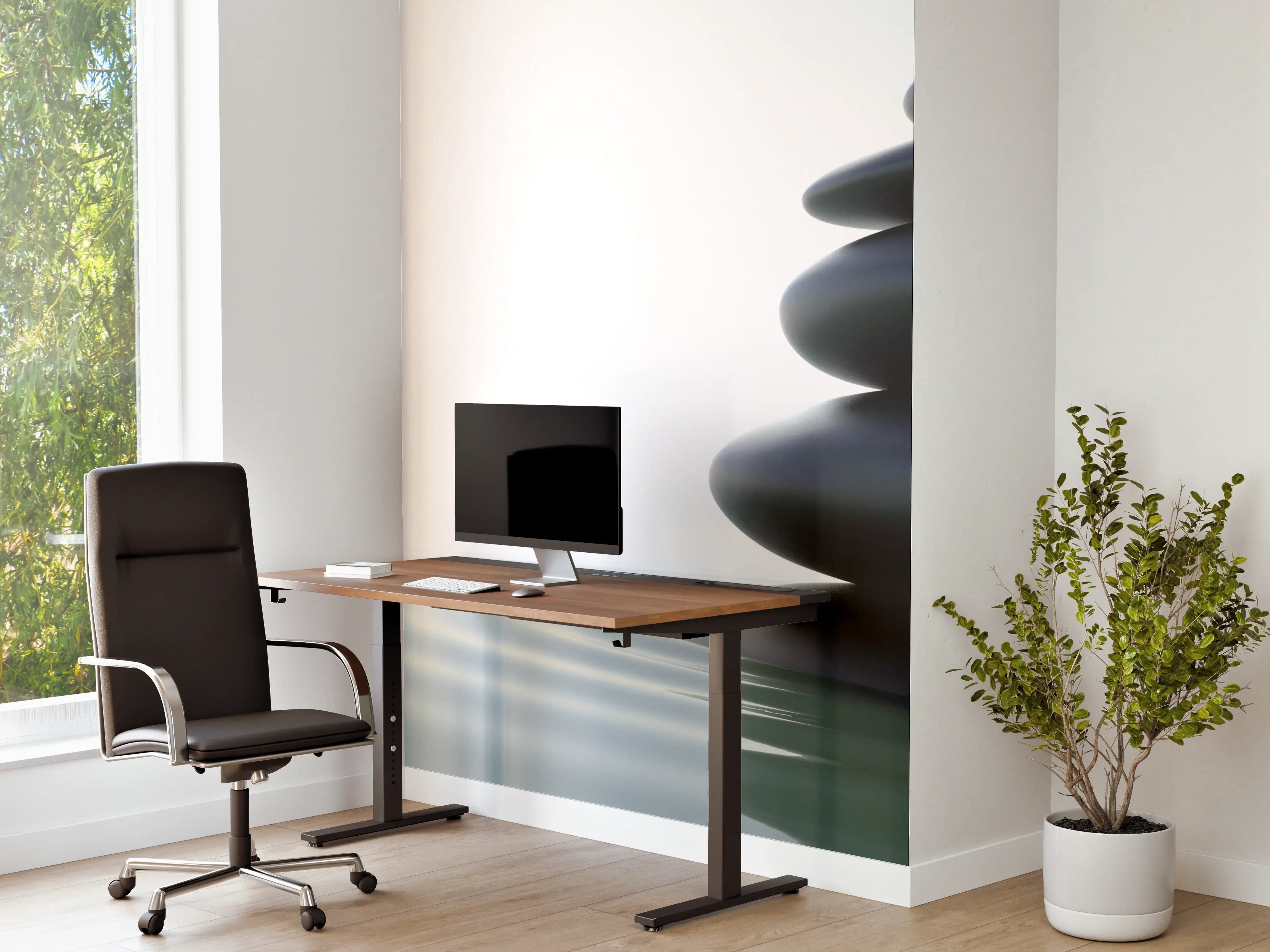 Büro Wandgestaltung - Zen-Steine Weiß-Grau