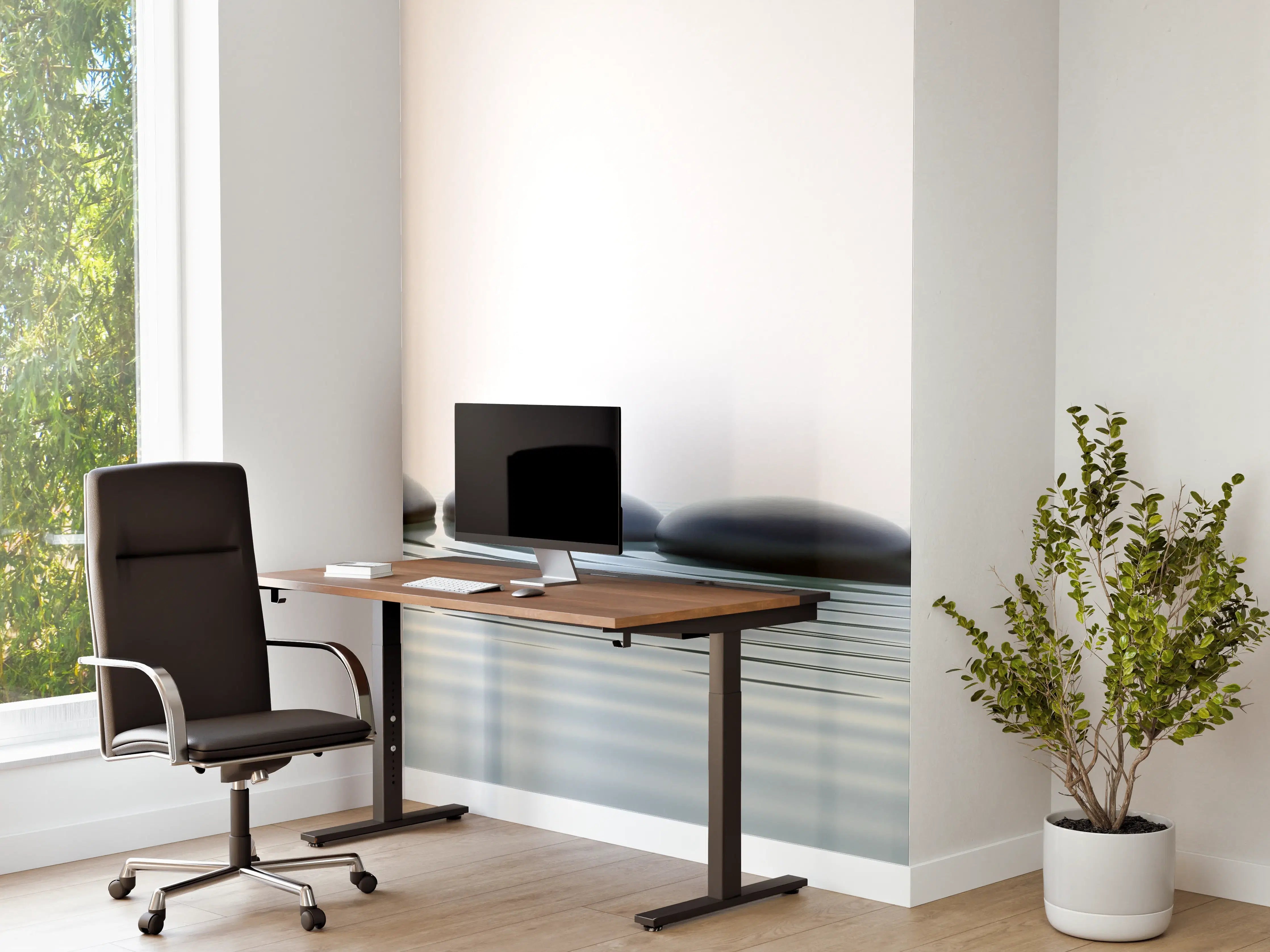 Büro Wandgestaltung - Zen-Steine im Wasser mit Wellen