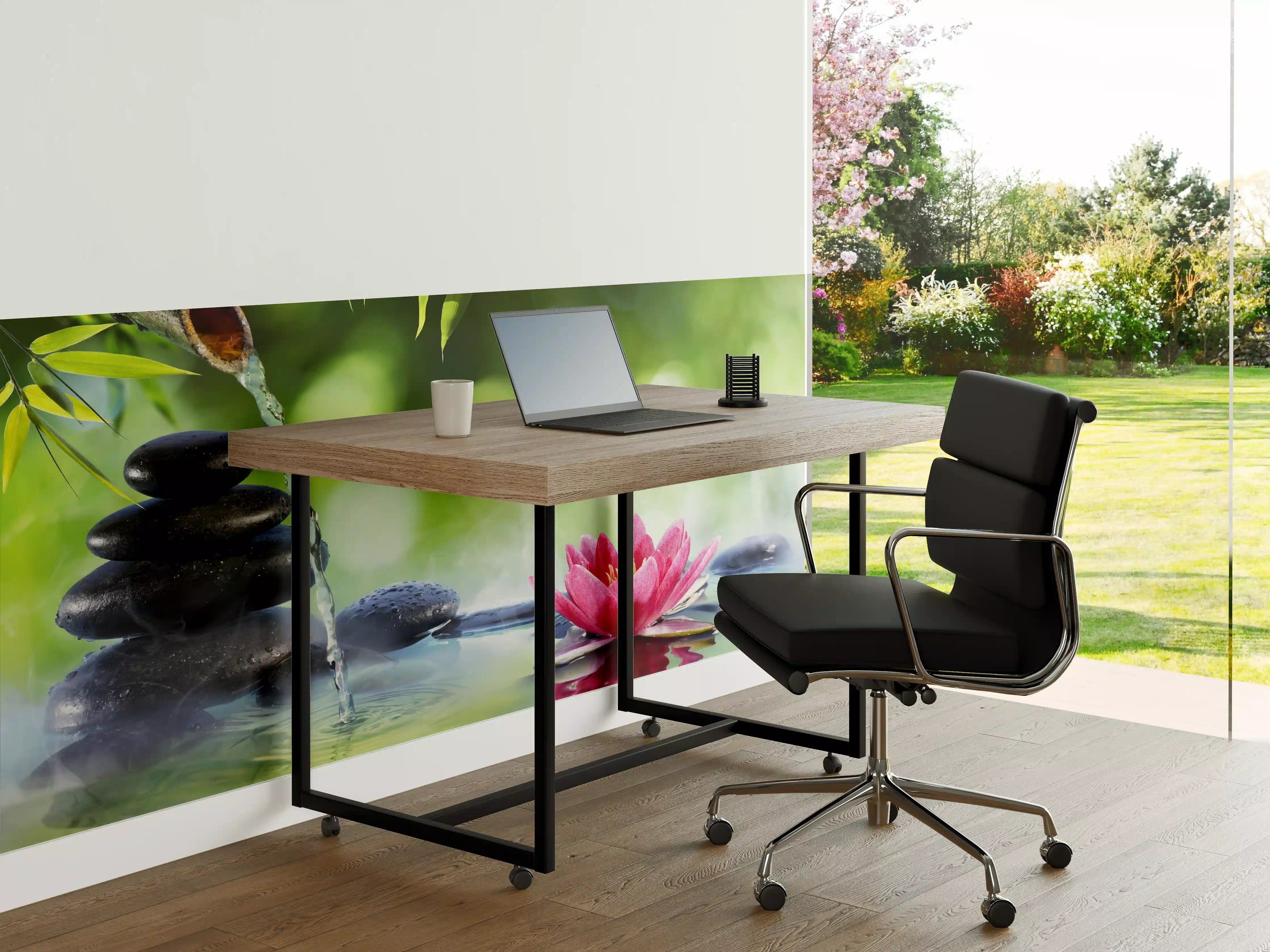 Büro Wandgestaltung - Zen-Steine mit Lotusblüte