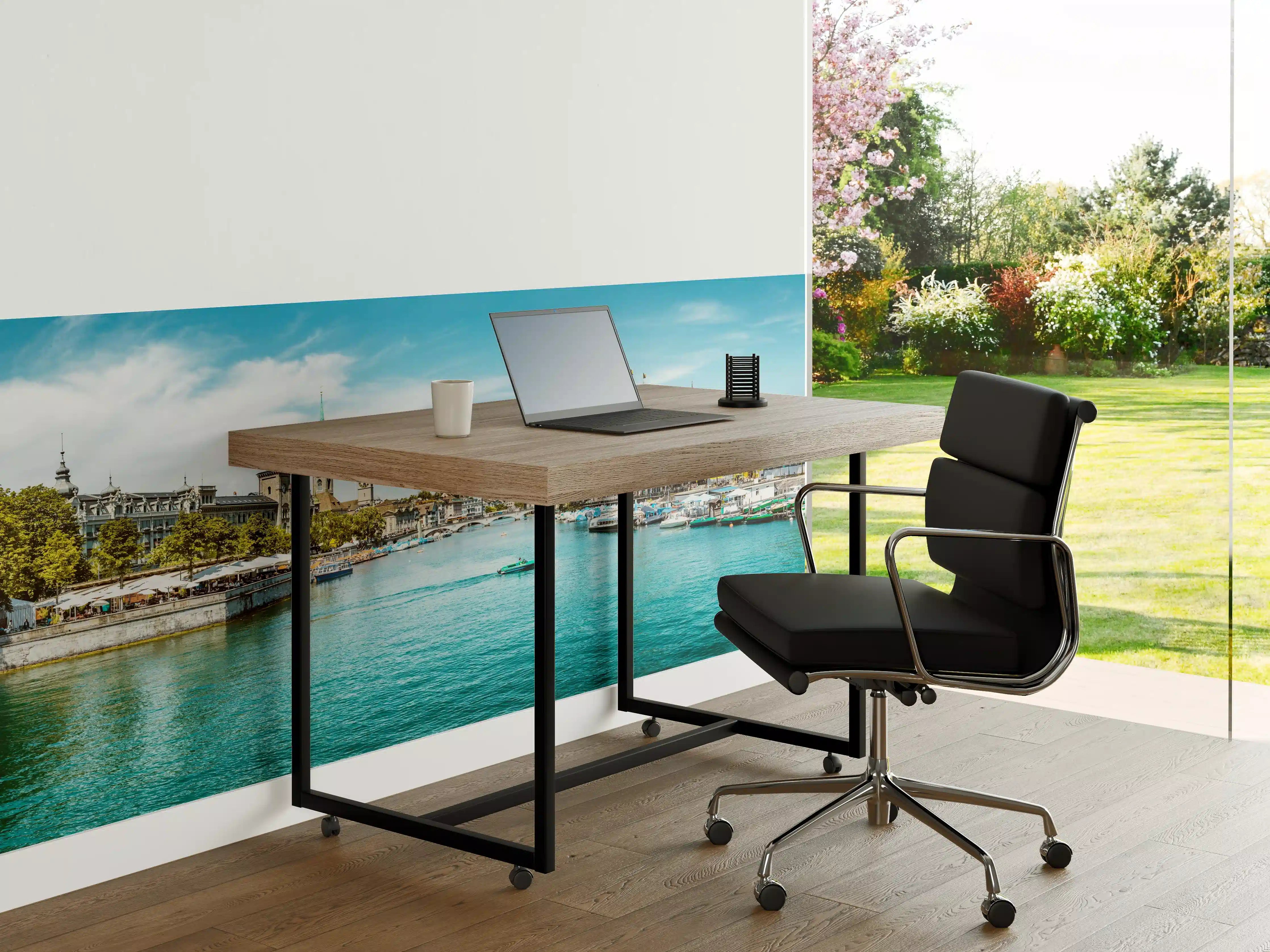 Büro Wandgestaltung - Zürich Skyline Panorama mit Fluss Limmat