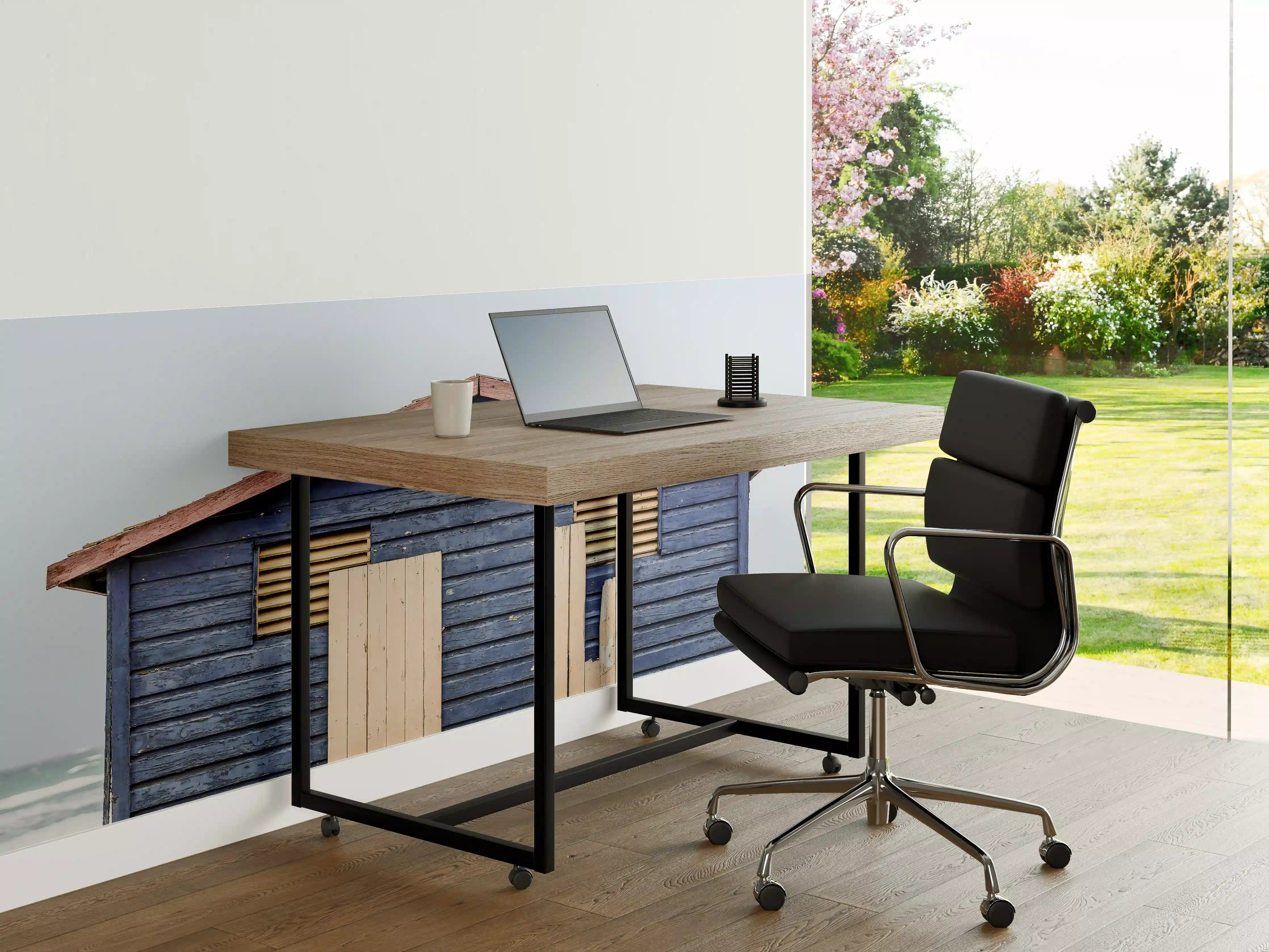 Büro Wandgestaltung - "Edle Grau-Weiß Marmorstruktur Wandbild - Modernes Deko Gemälde"