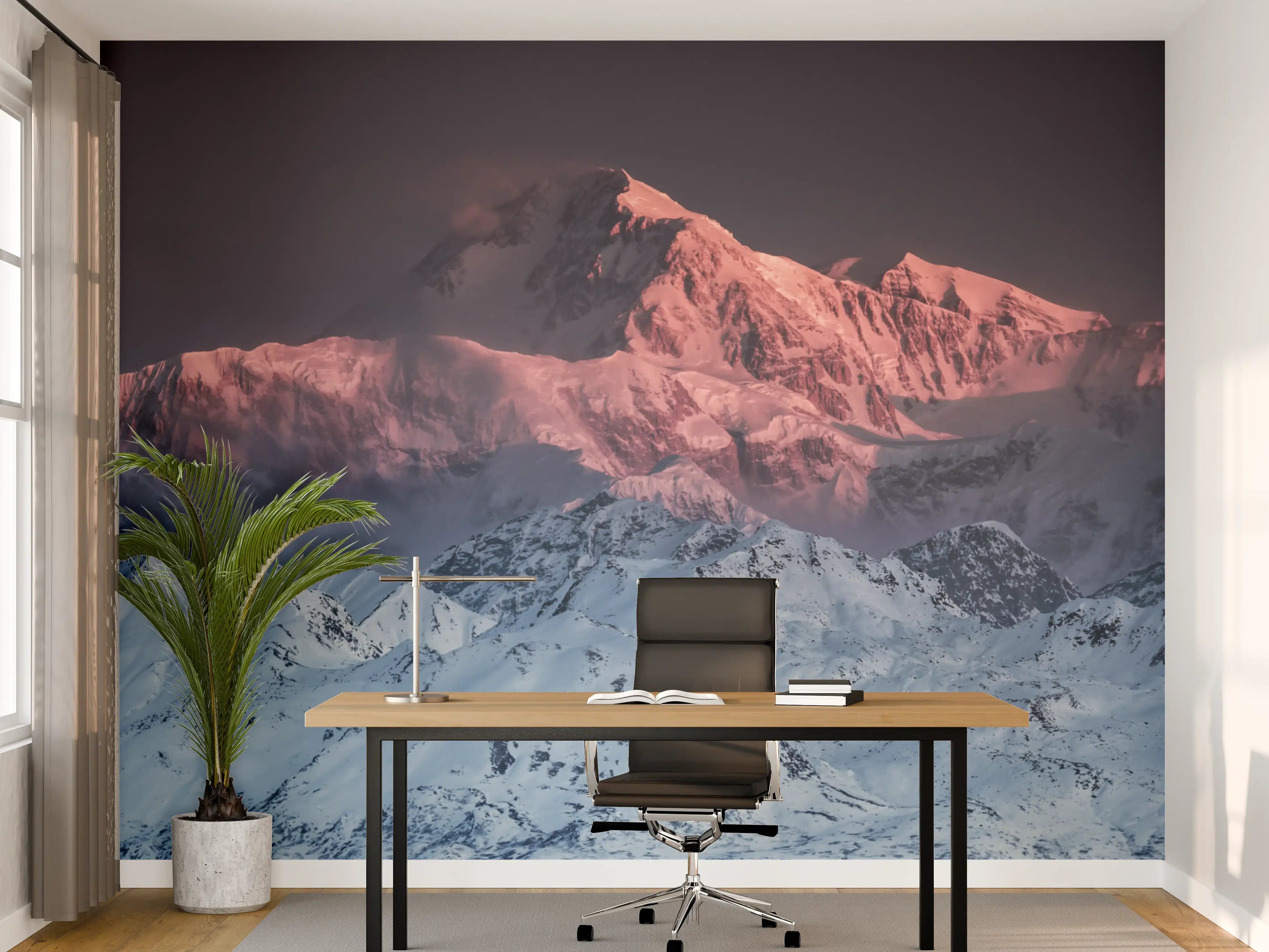 Büro Wandgestaltung - "Edles grau-weißes Marmorstruktur-Design für stilbewusste Wohnräume"