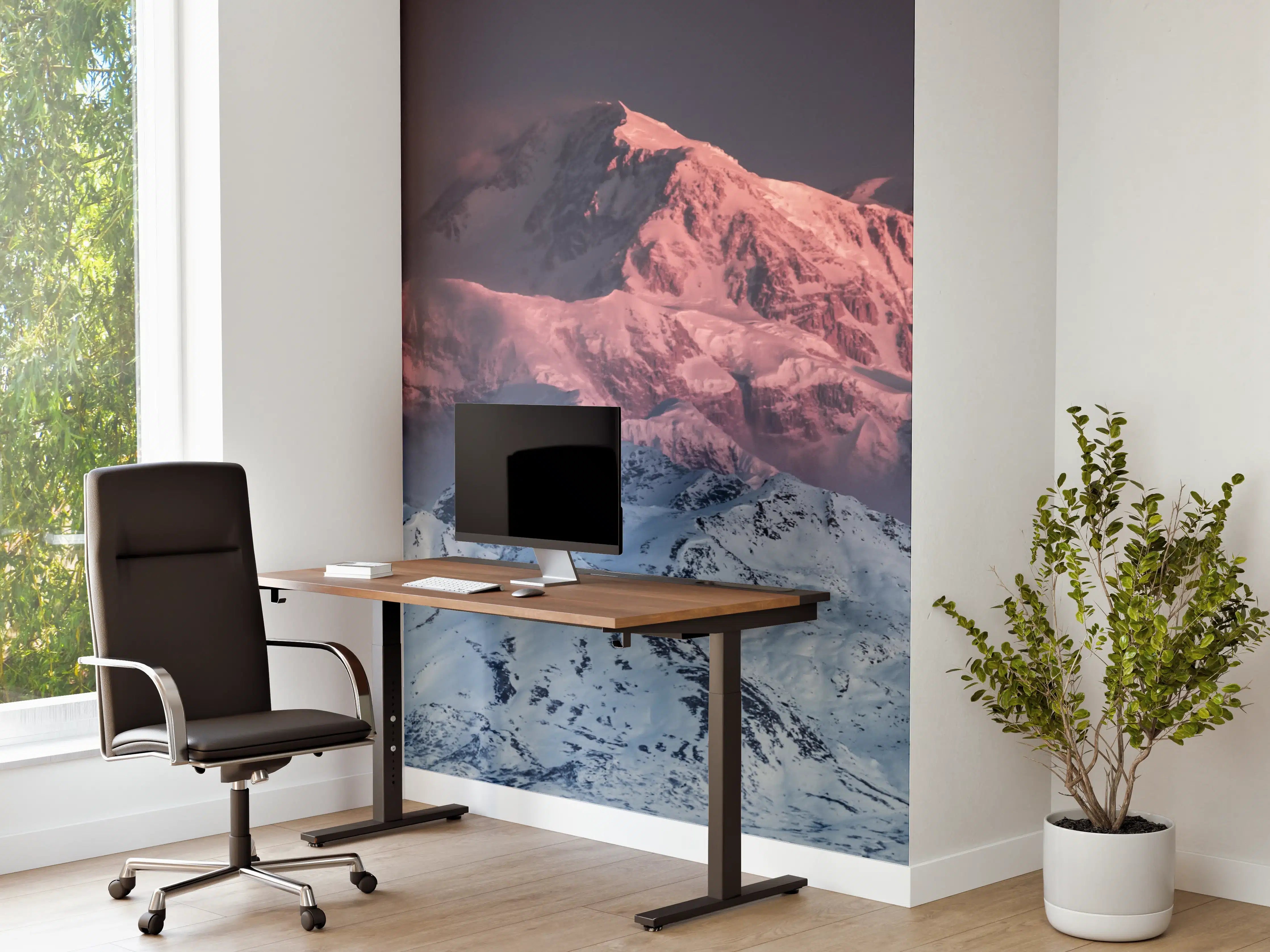 Büro Wandgestaltung - "Edles grau-weißes Marmorstruktur-Design für stilbewusste Wohnräume"