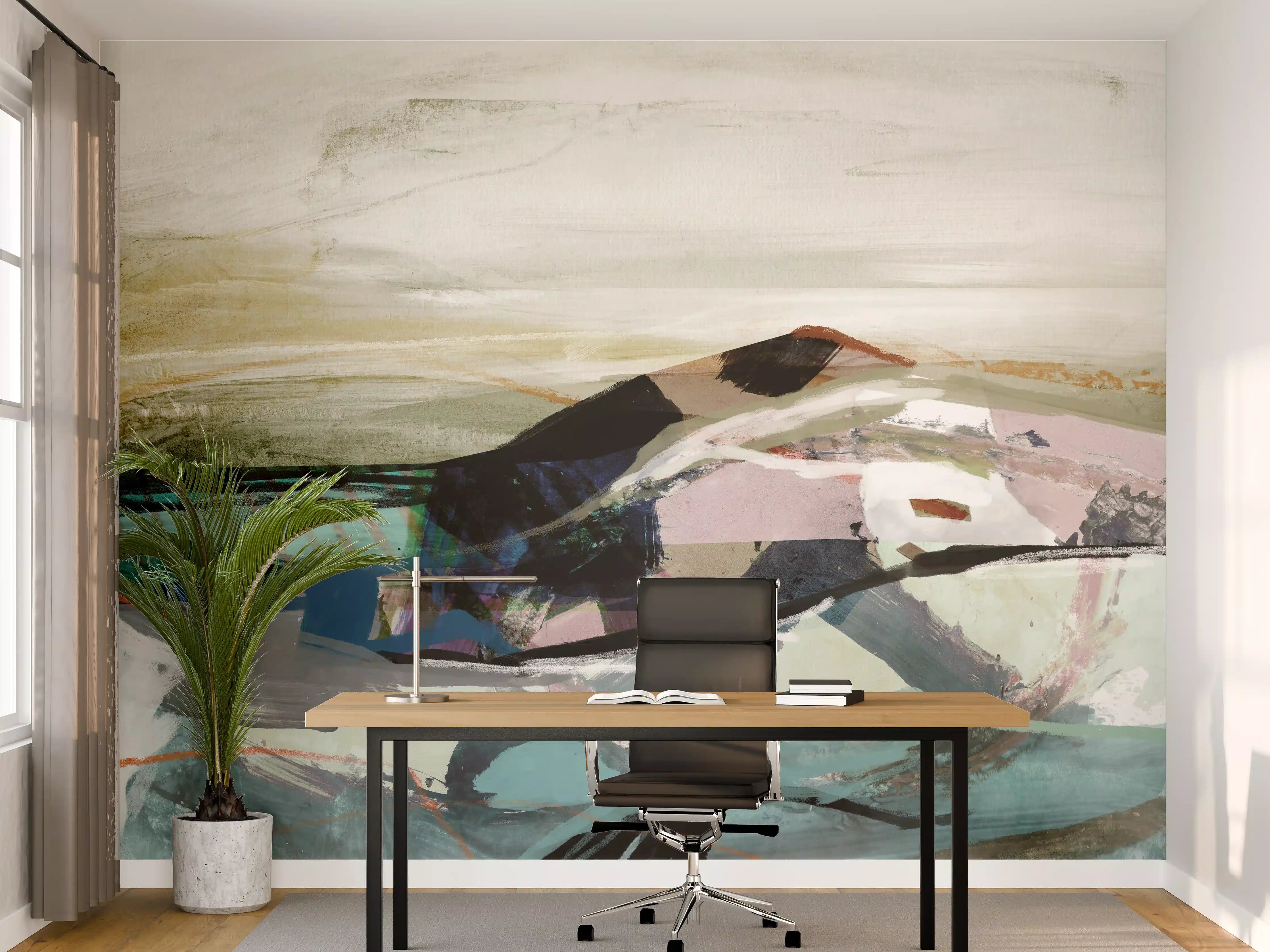 Büro Wandgestaltung - "Moderne Weiß-Grau Tischlampe aus Keramik - Skandinavisches Design"