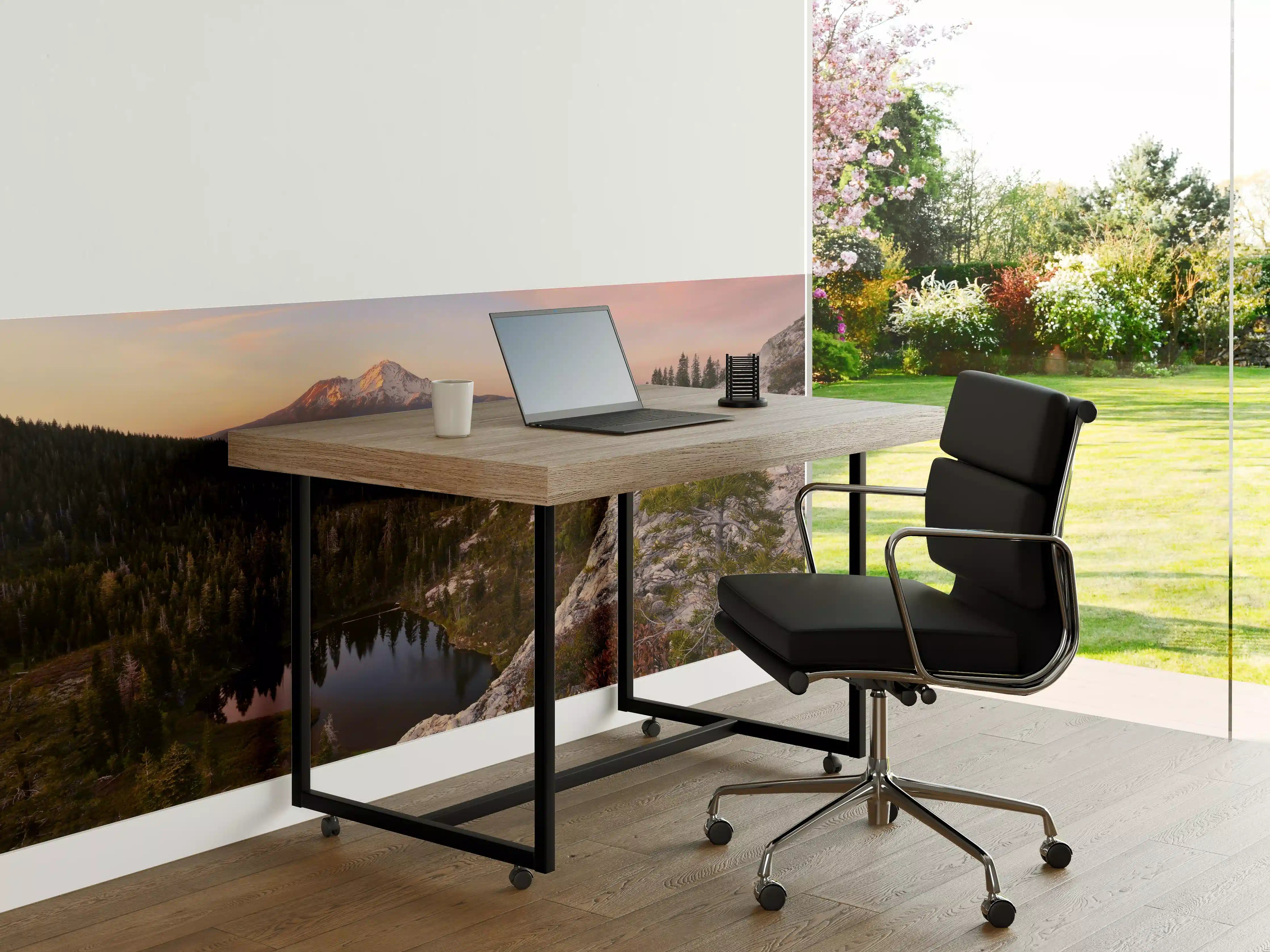 Büro Wandgestaltung - "Moderne graue und weiße Keramikvase mit geometrischem Muster"