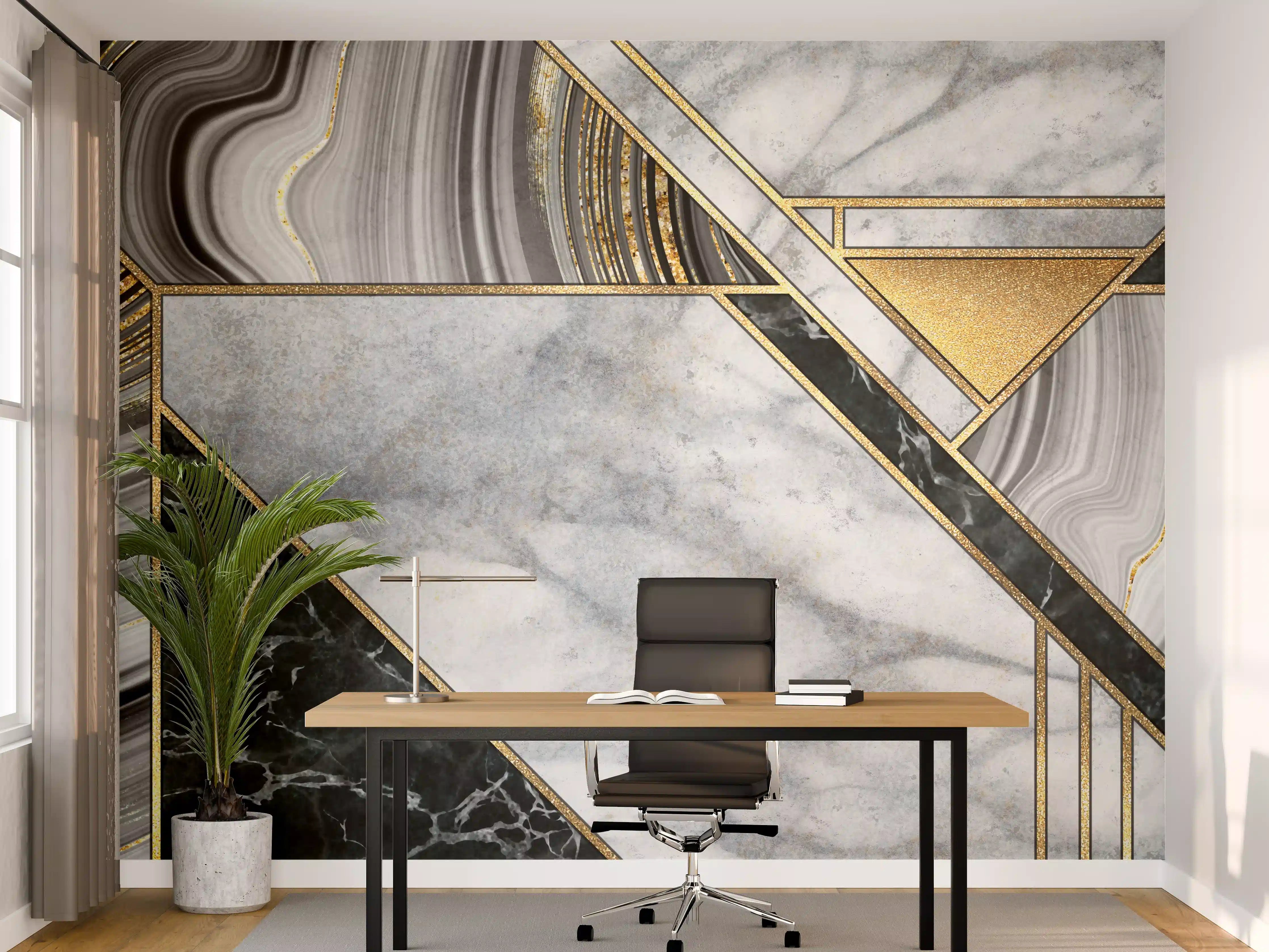 Büro Wandgestaltung - abstrakter Art Deco Hintergrund