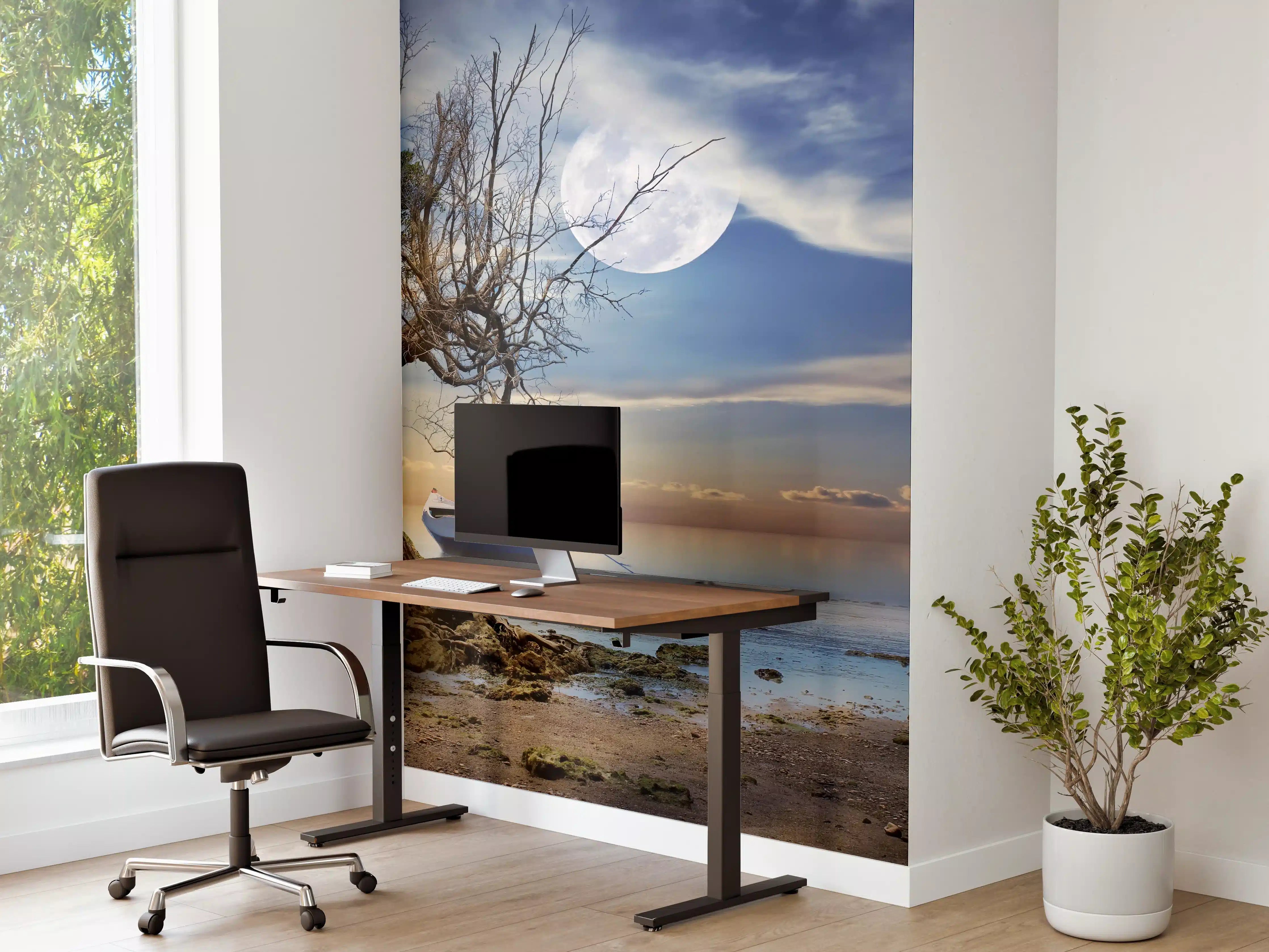 Büro Wandgestaltung - einsamer Baum am Strand