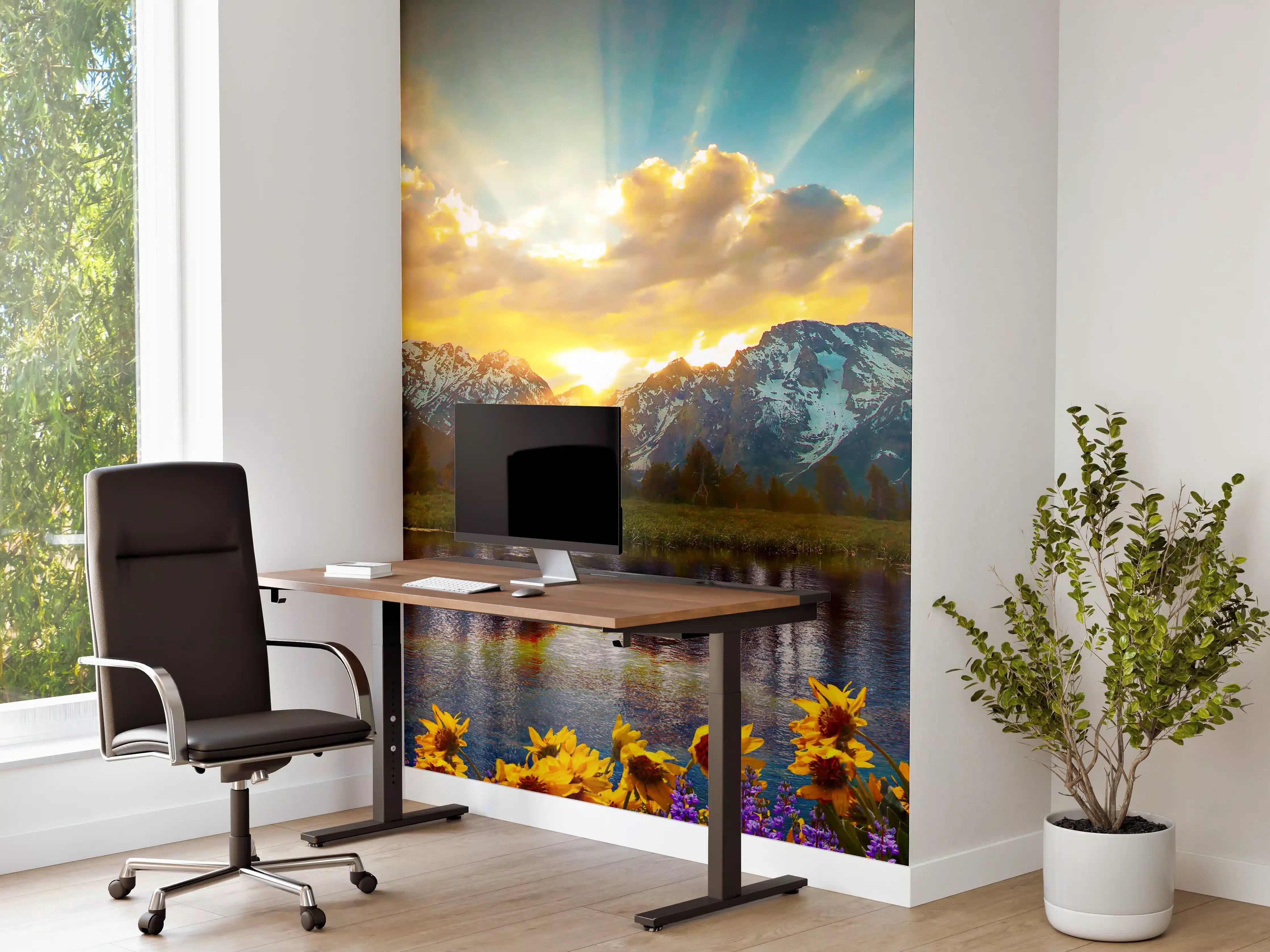 Büro Wandgestaltung - einzigartiges Lichtspiel im Grand Teton