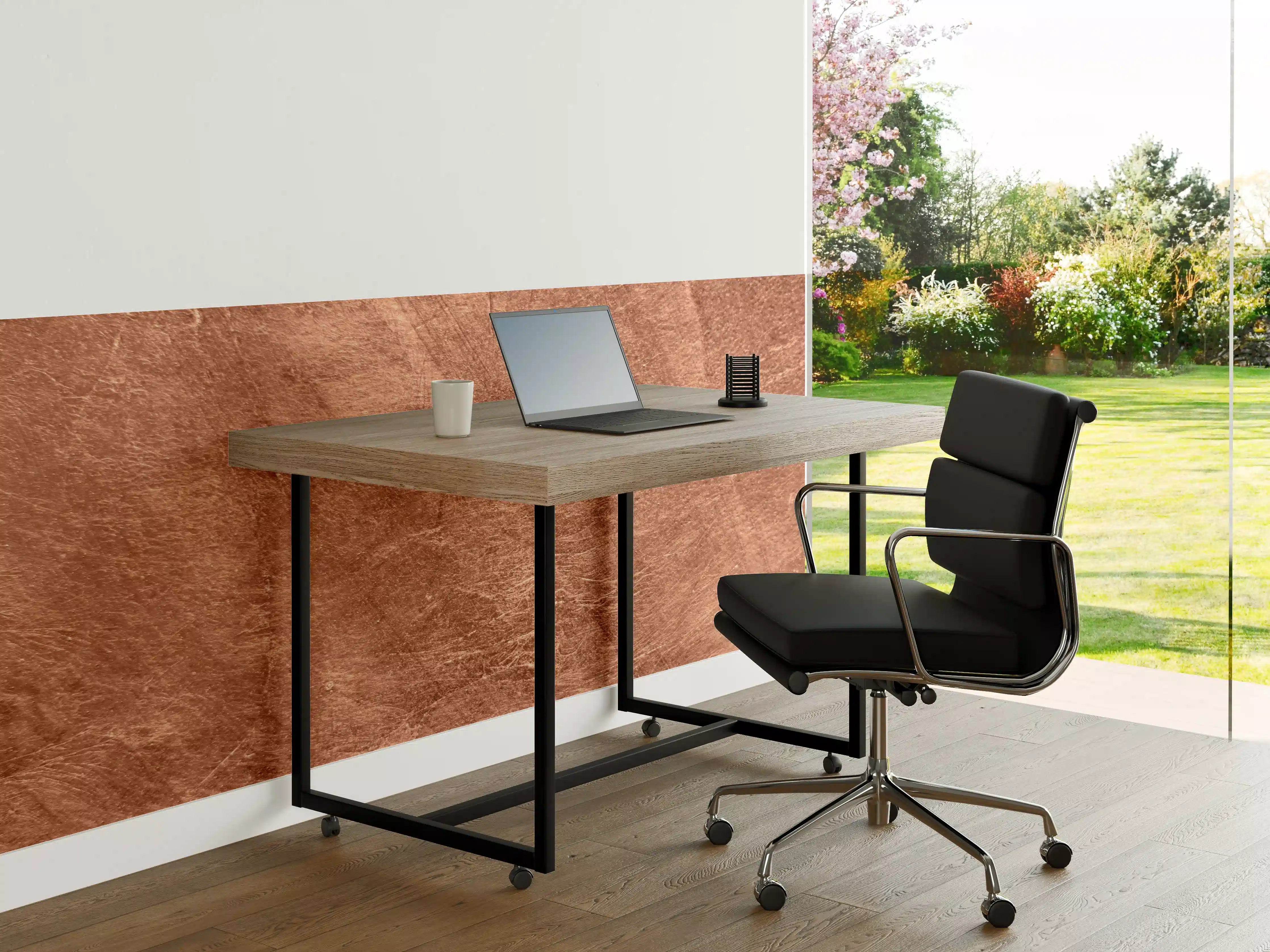 Büro Wandgestaltung - gebürstetes belichtetes Kupfer