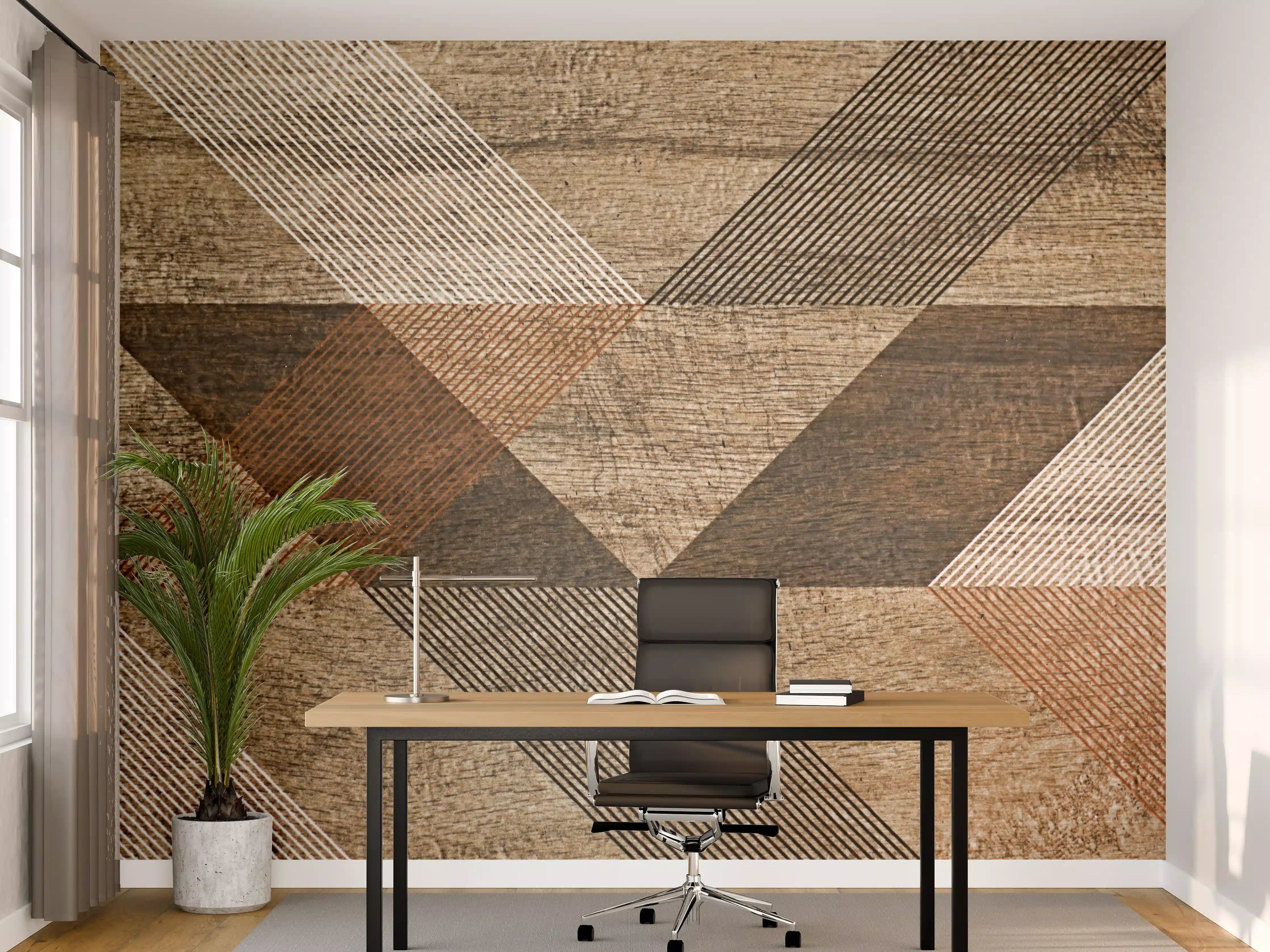 Büro Wandgestaltung - geometrisches Mosaik Design