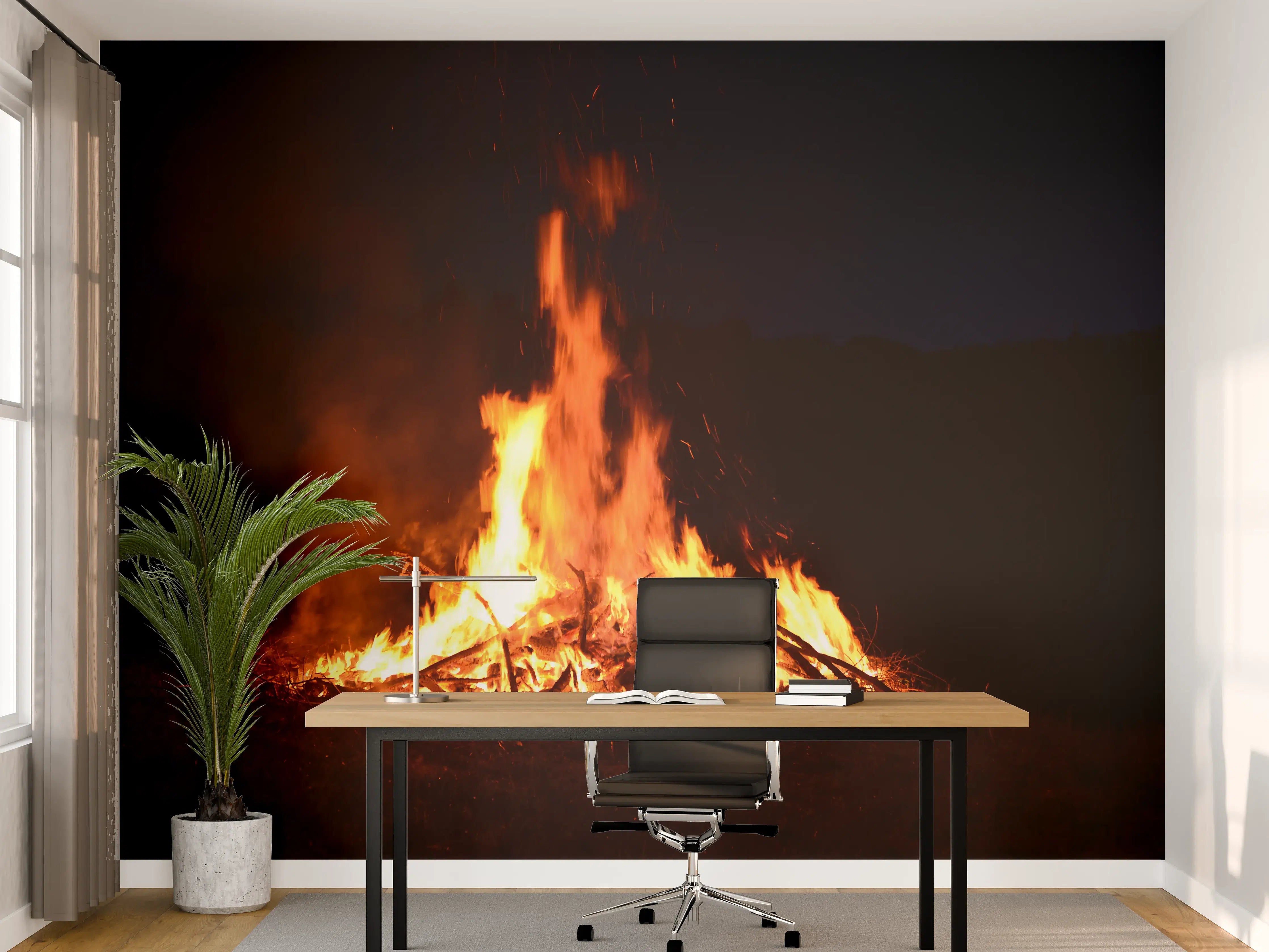 Büro Wandgestaltung - gewaltiges outdoor Lagerfeuer