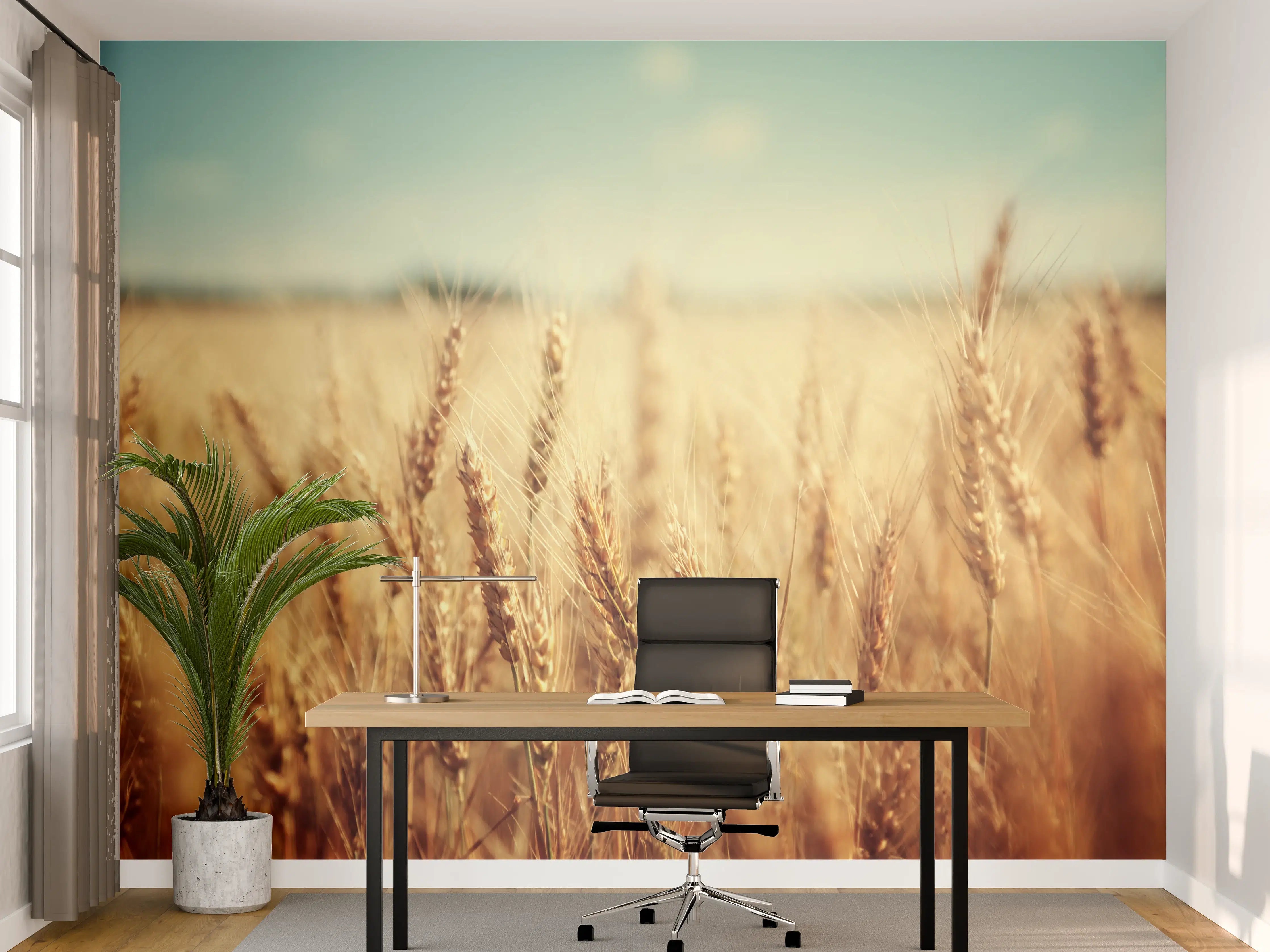 Büro Wandgestaltung - goldenes Weizenfeld in der Sonne