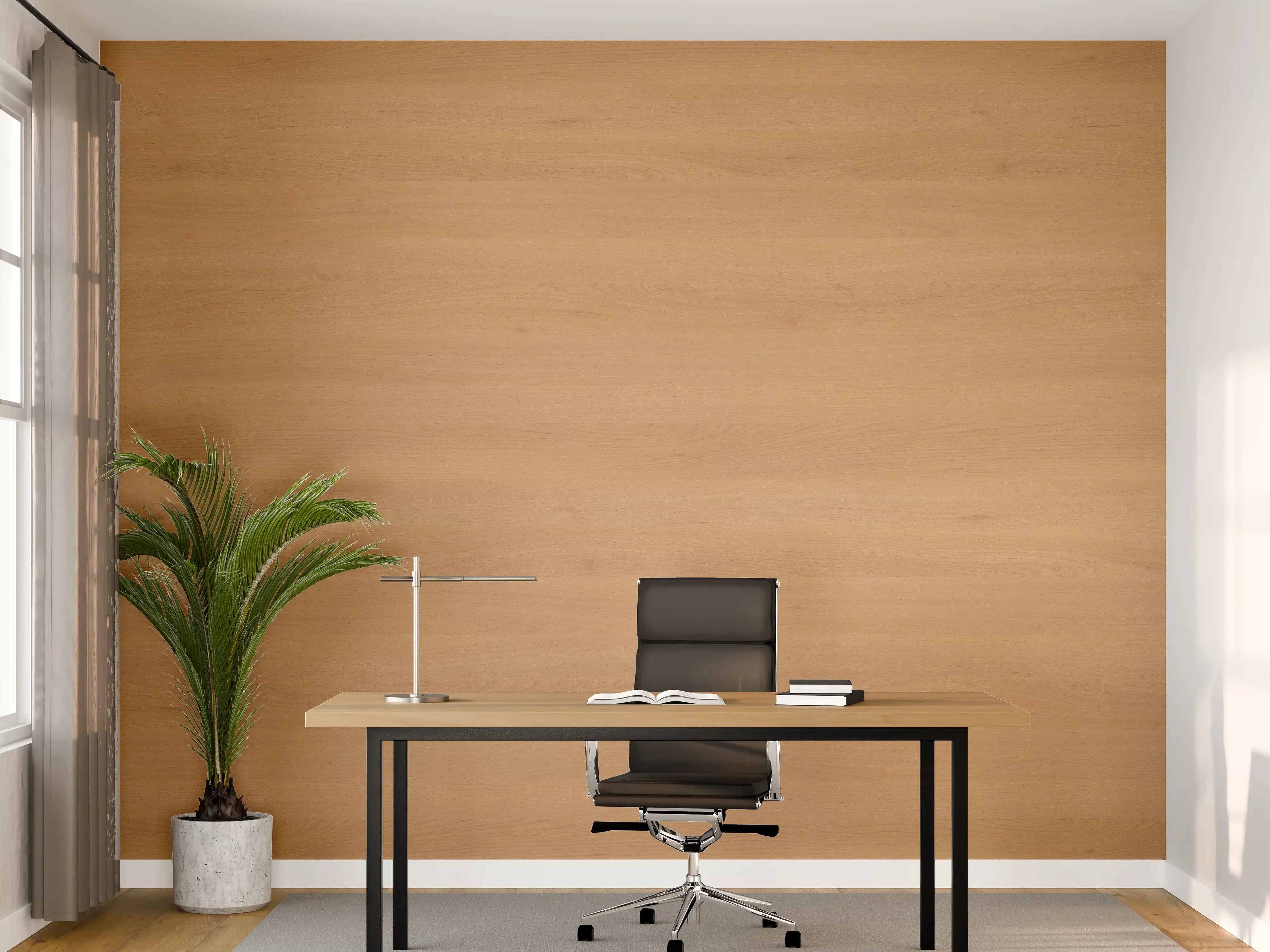 Büro Wandgestaltung - harmonisches Natur Holz