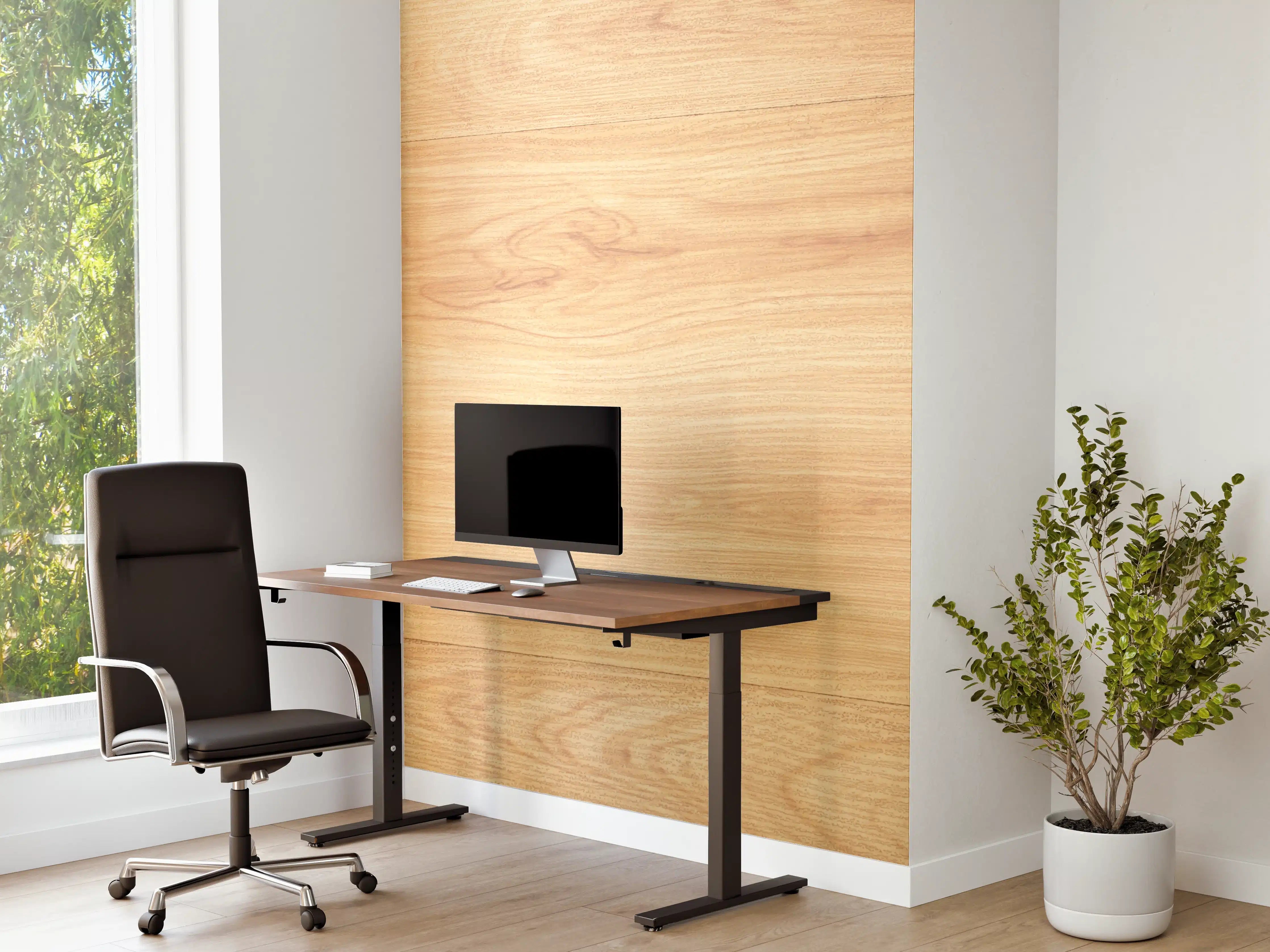 Büro Wandgestaltung - helle Holzmaserung