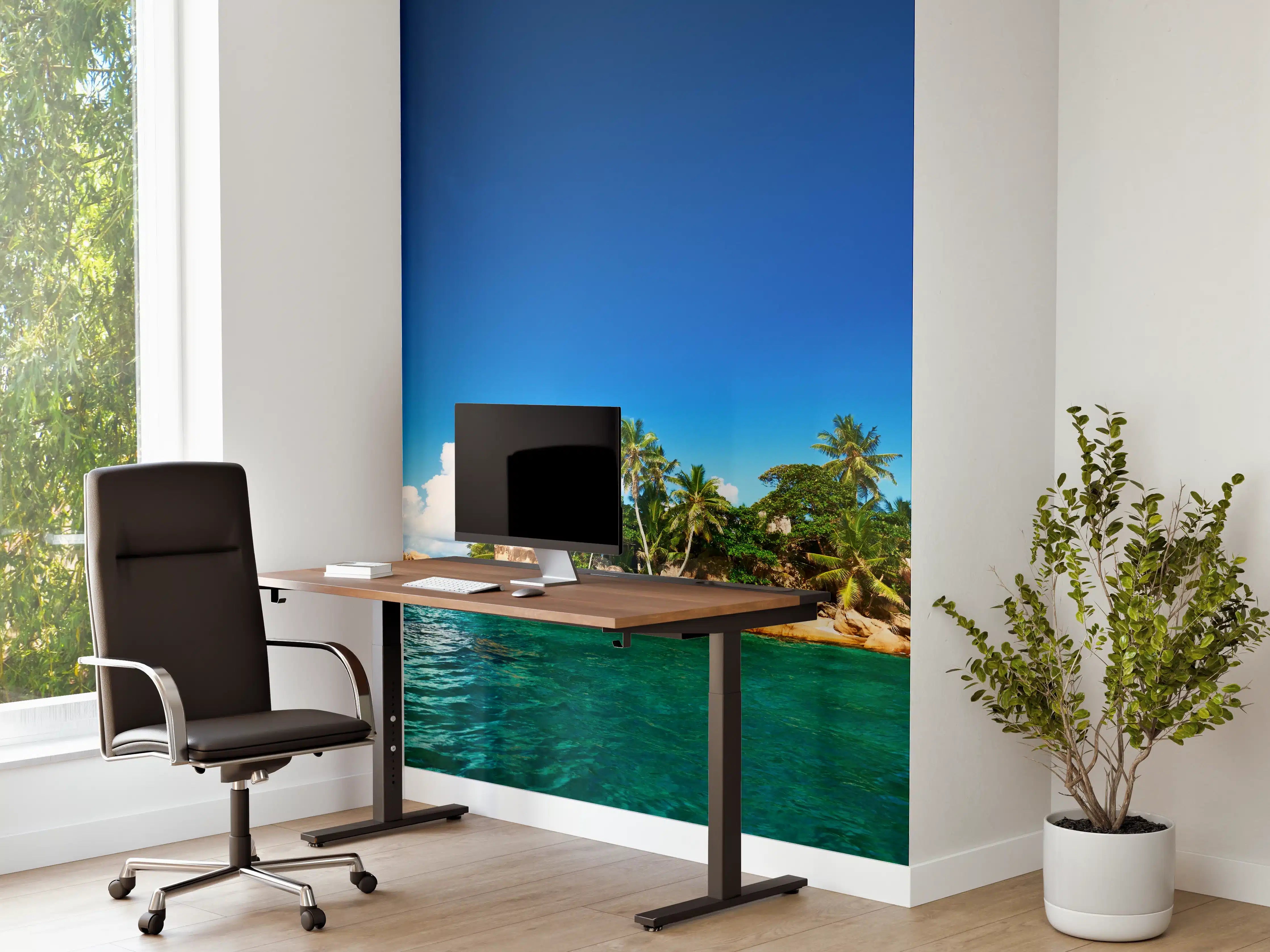 Büro Wandgestaltung - kleine tropische Insel vor Sankt Pierre