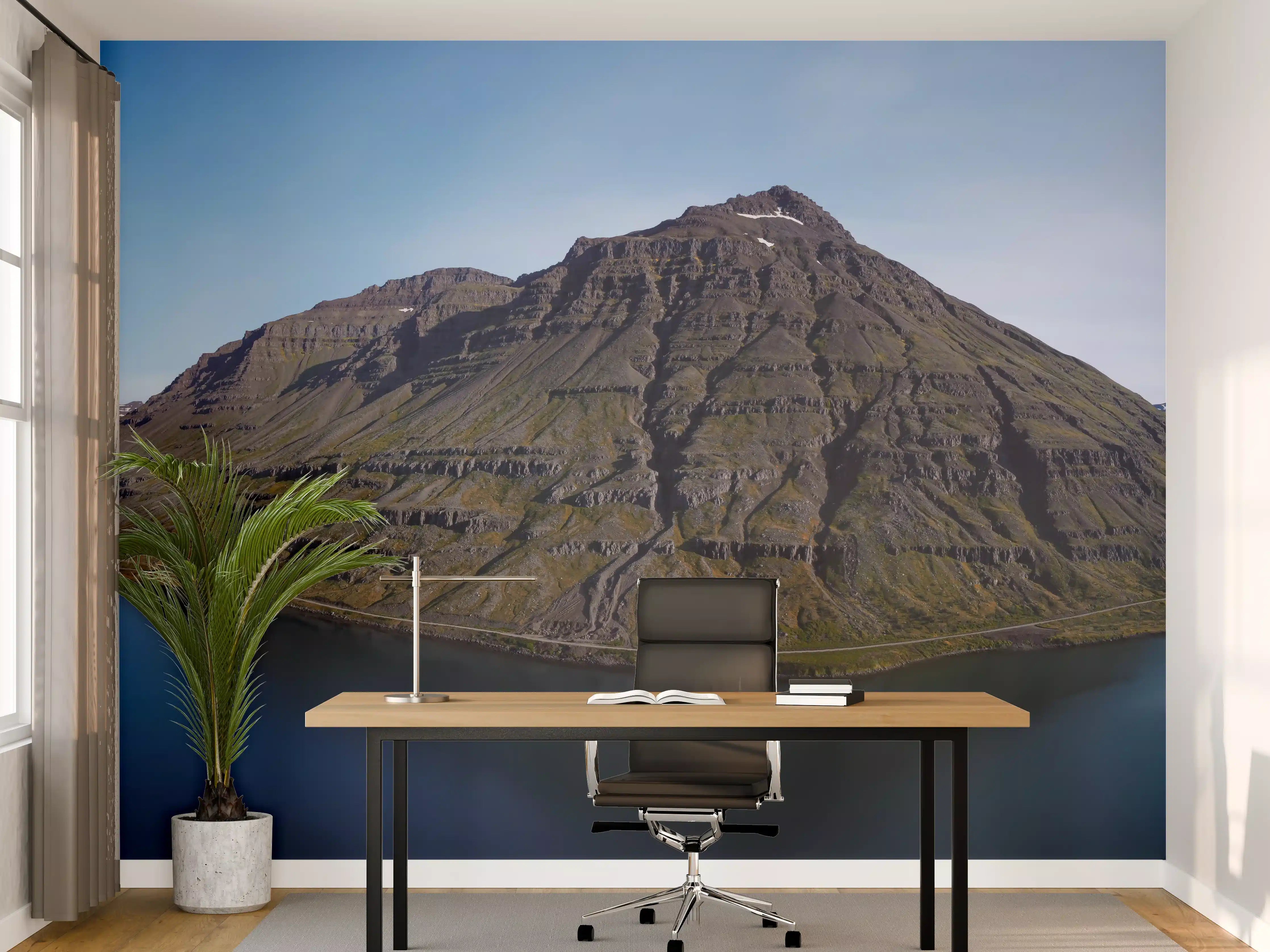 Büro Wandgestaltung - luftbildpanorama in den isländischen ostfjorden