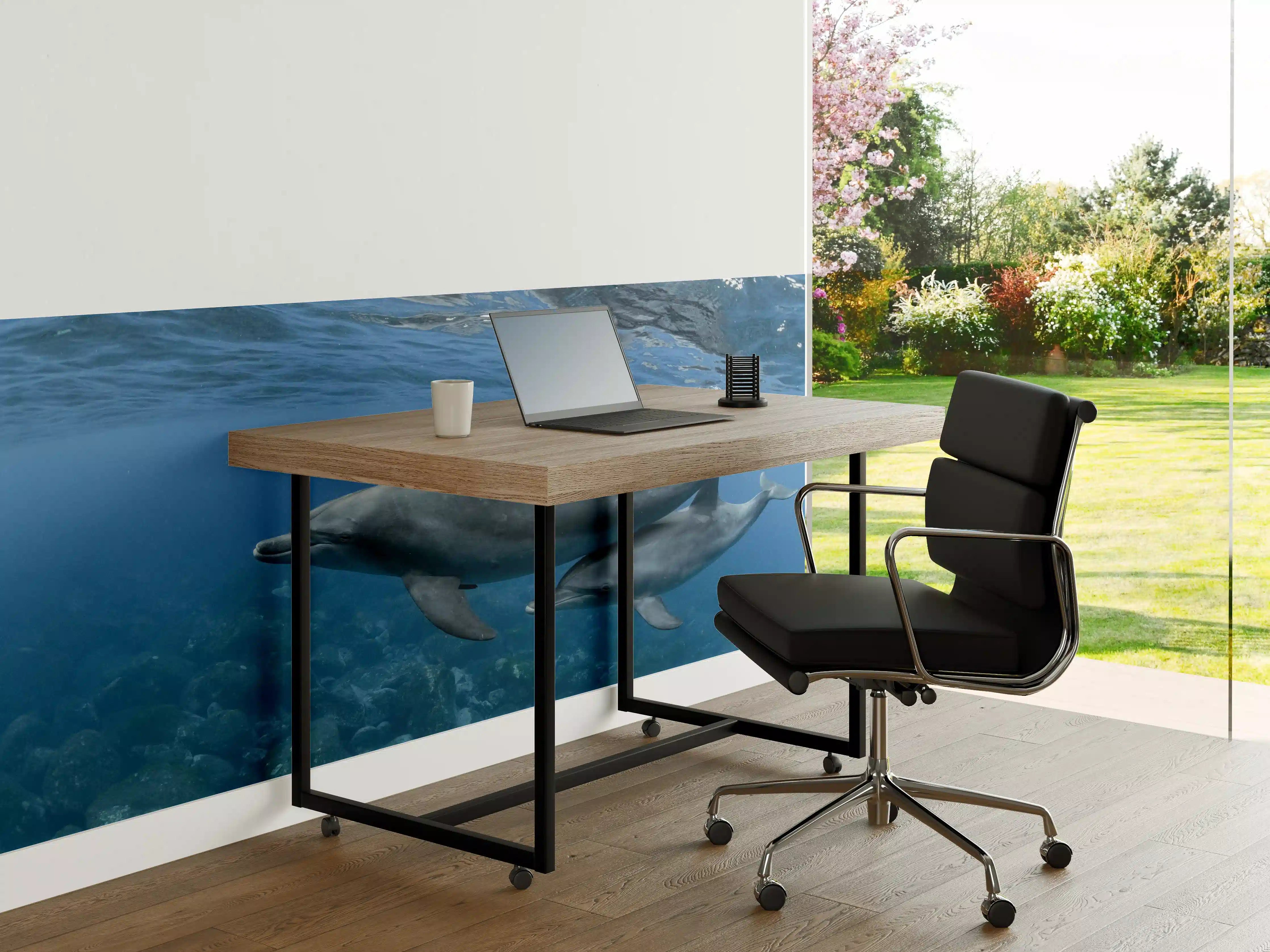 Büro Wandgestaltung - niedliche Delfin-Familie