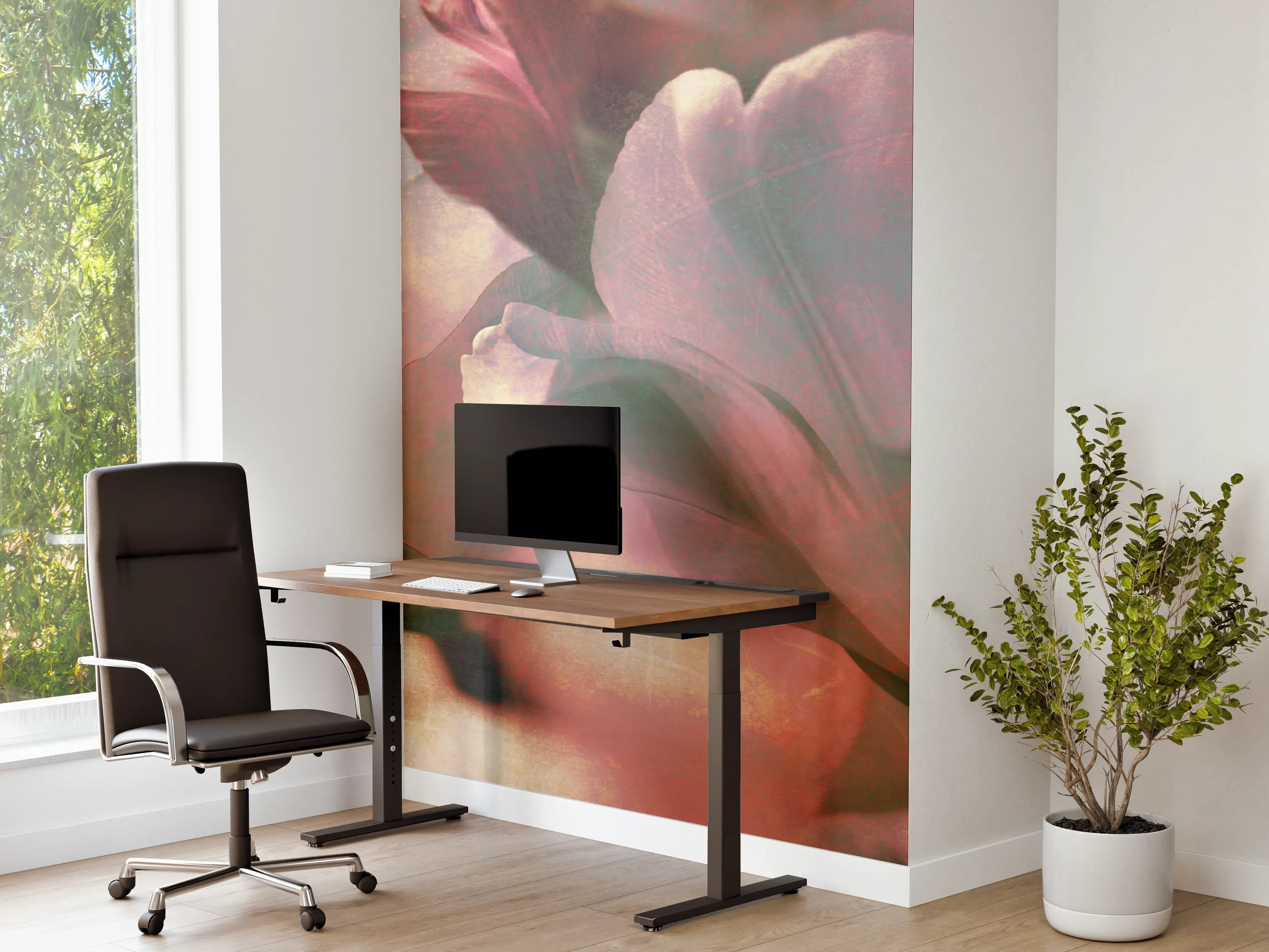 Büro Wandgestaltung - nostalgische Tulpen