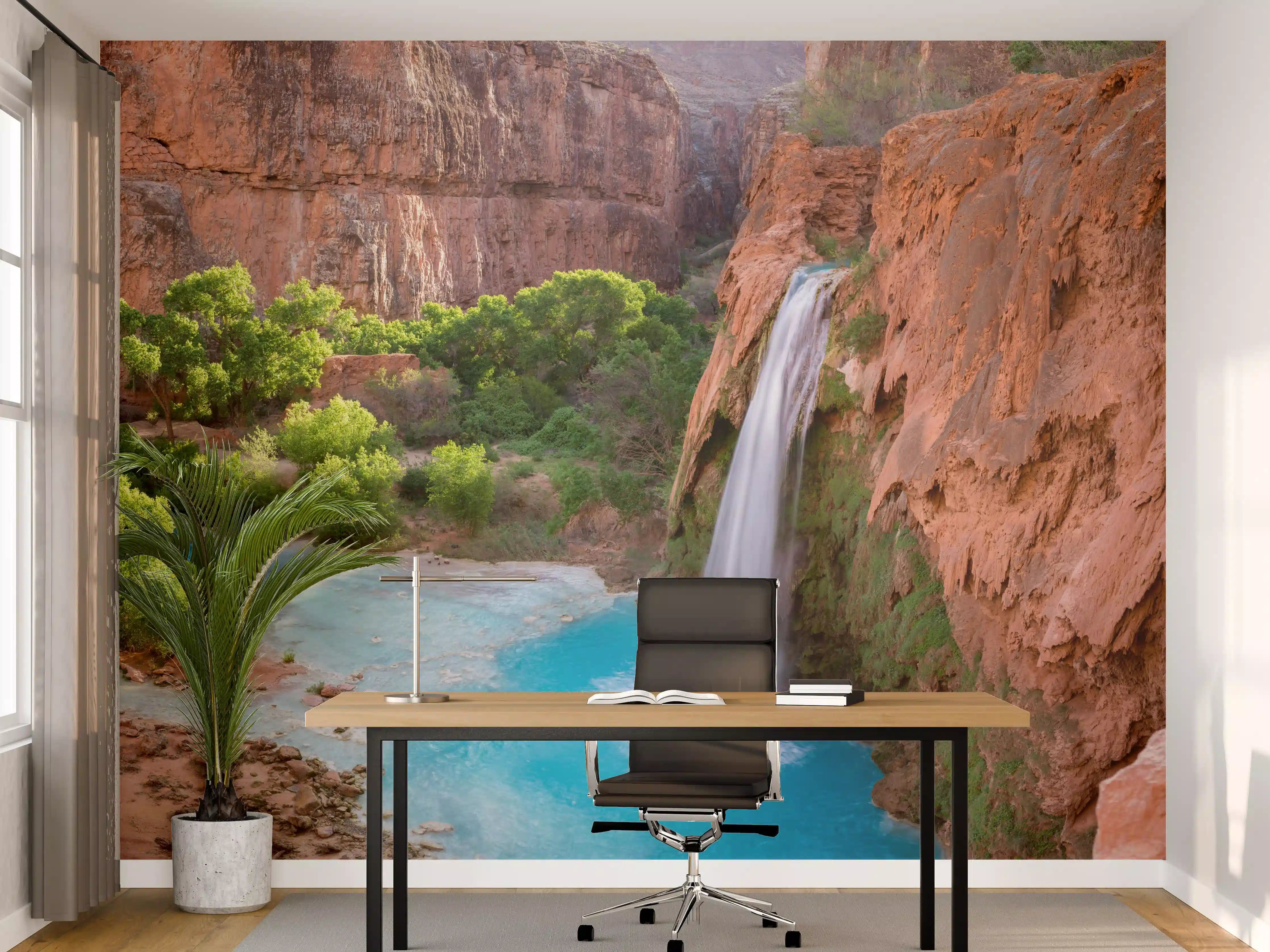 Büro Wandgestaltung - paradiesischer Anblick der Havasu Falls
