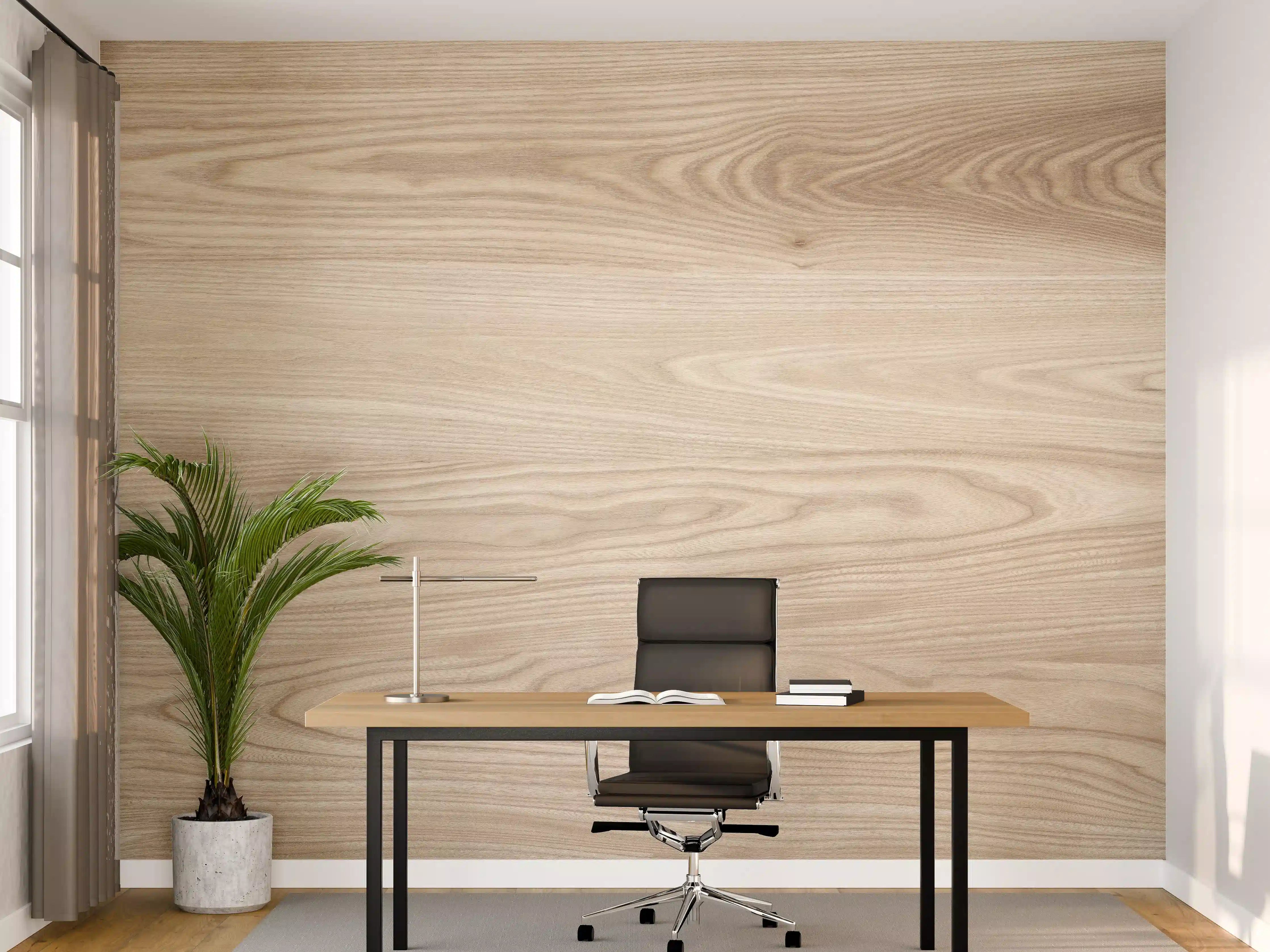 Büro Wandgestaltung - schlichtes Holzmuster
