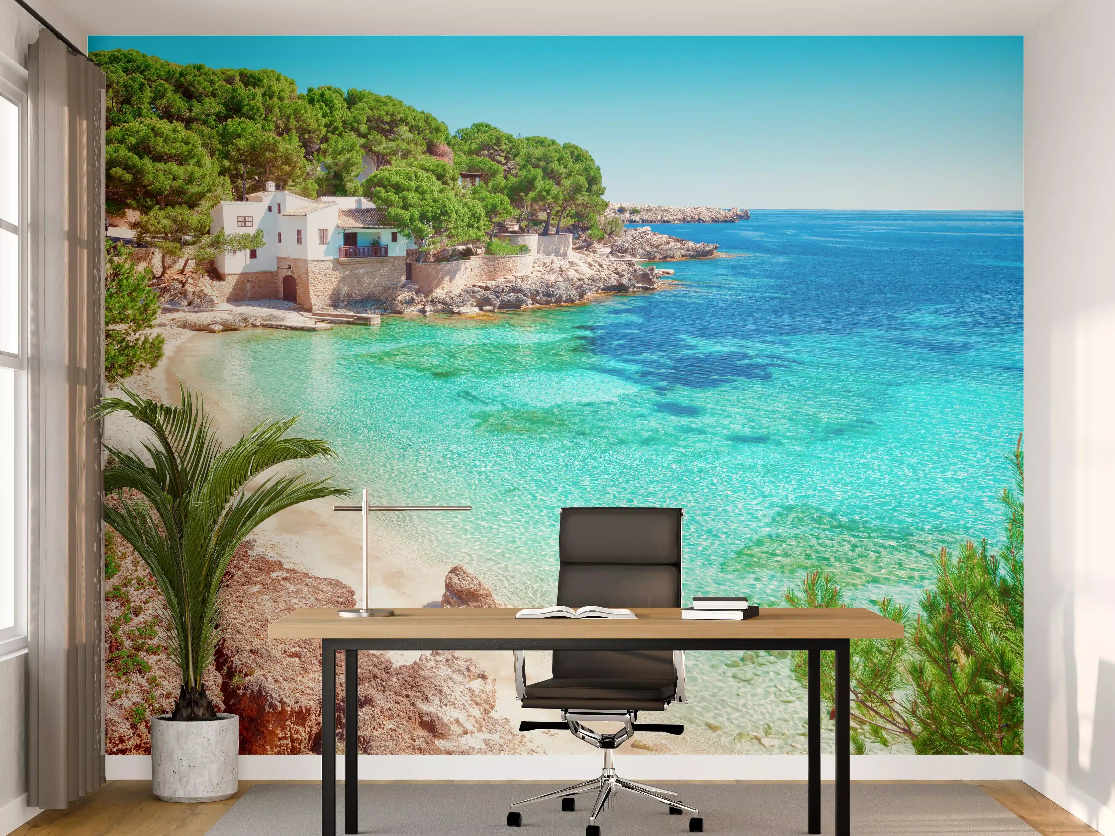 Büro Wandgestaltung - traumhafter Mallorca Strand