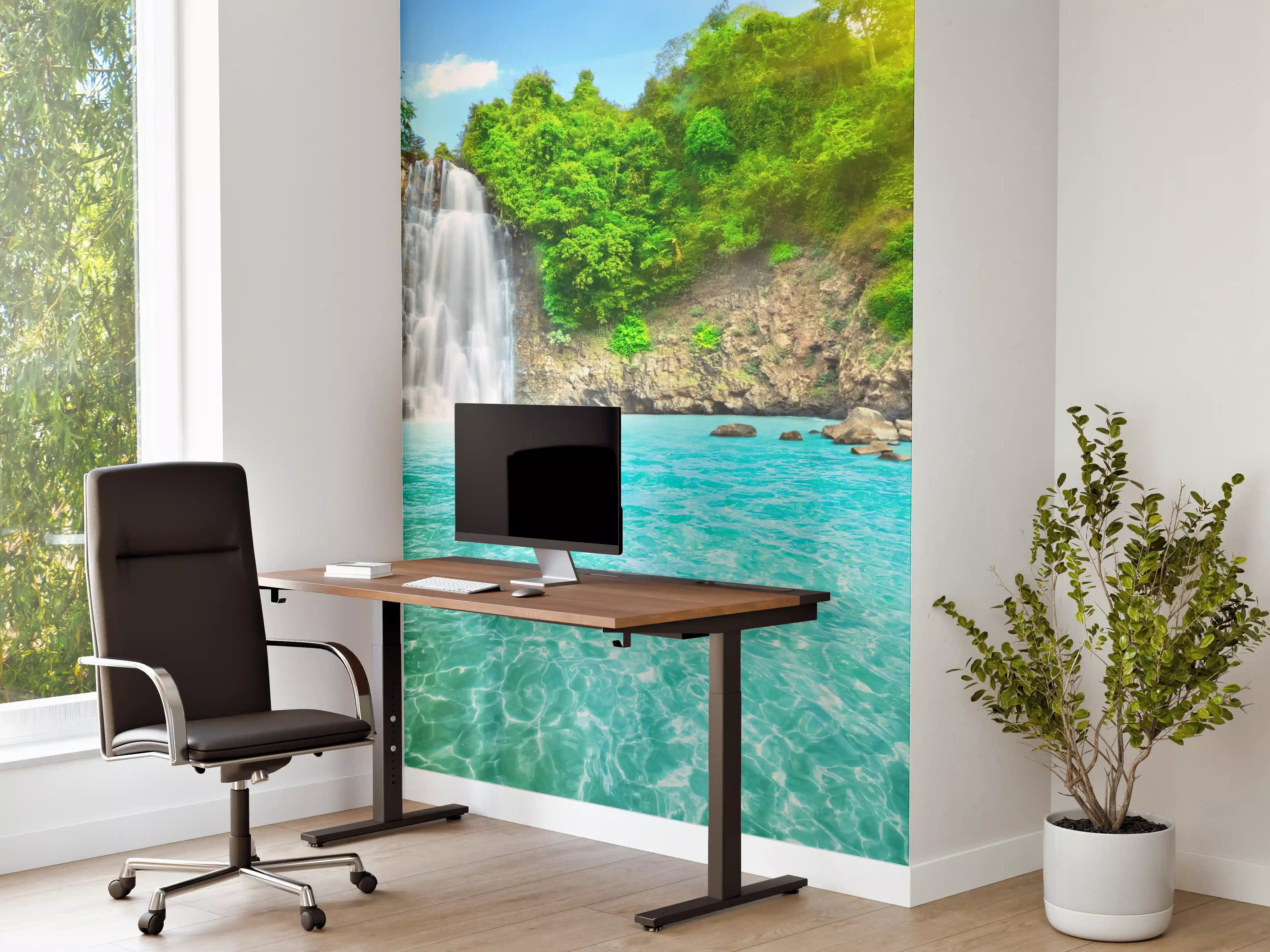 Büro Wandgestaltung - tropischer Wasserfall