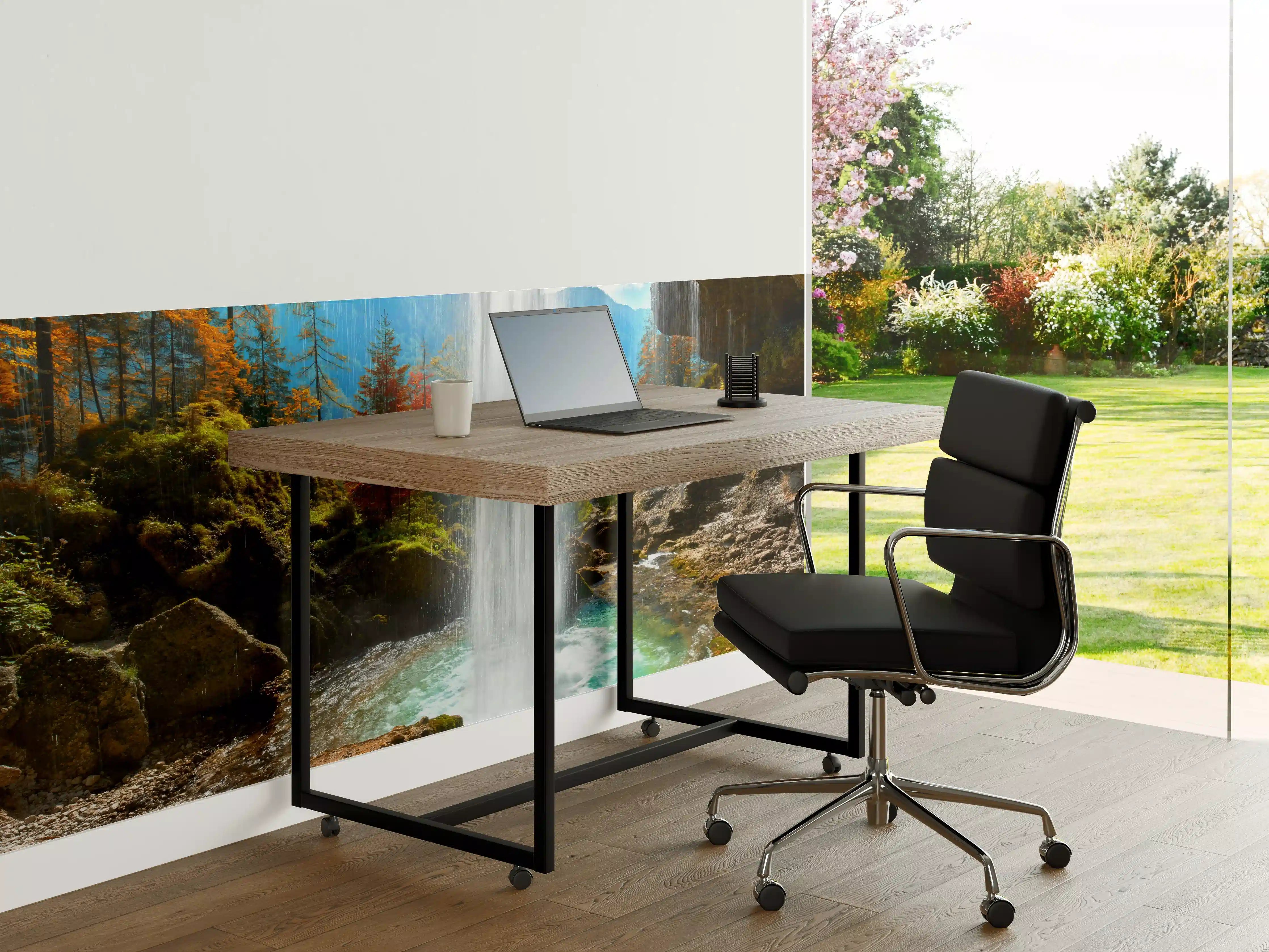 Büro Wandgestaltung - türkiser Wasserfall in Slowenien