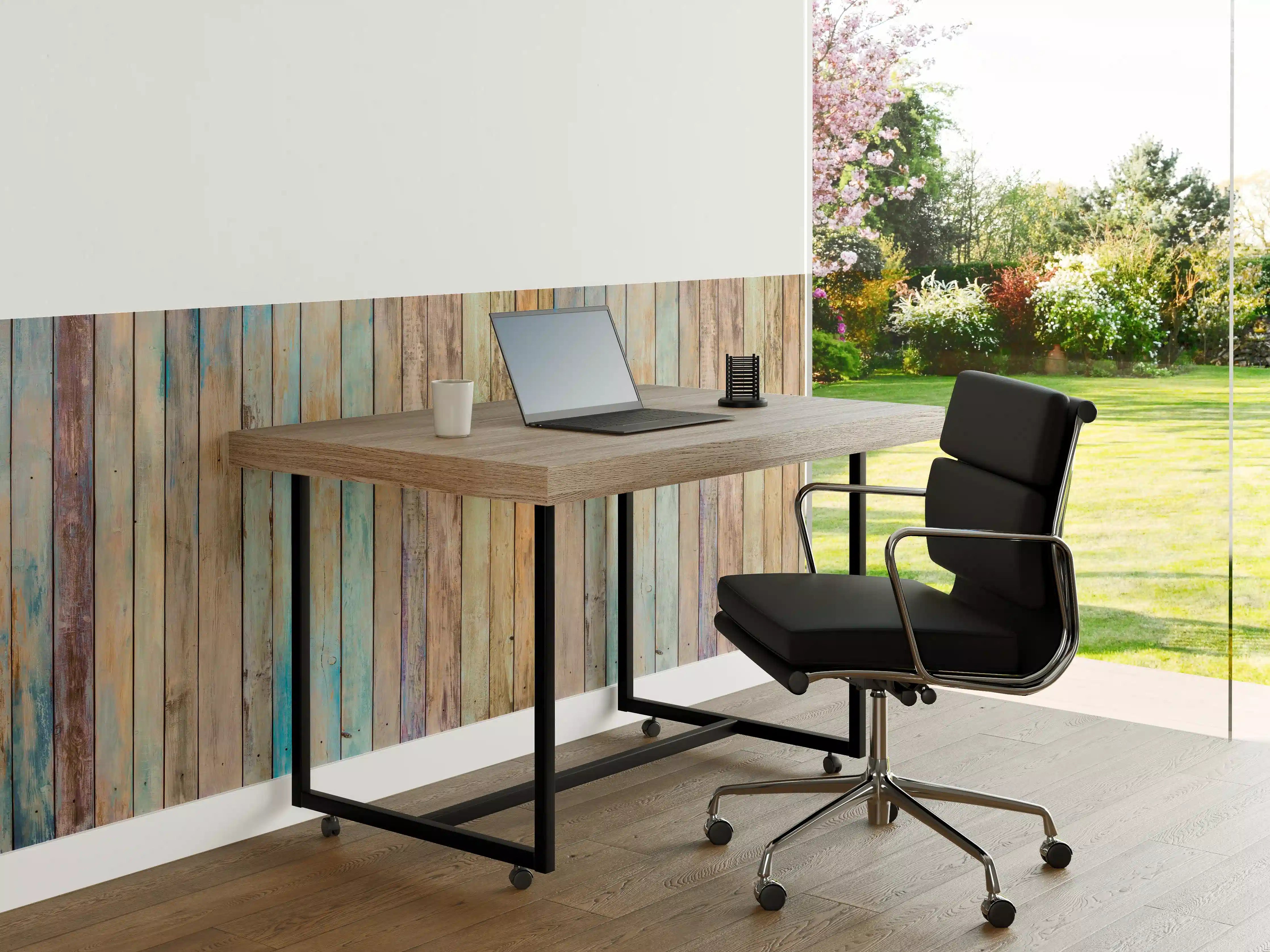 Büro Wandgestaltung - vielfarbiger Hintergrund - alte Holzplanken