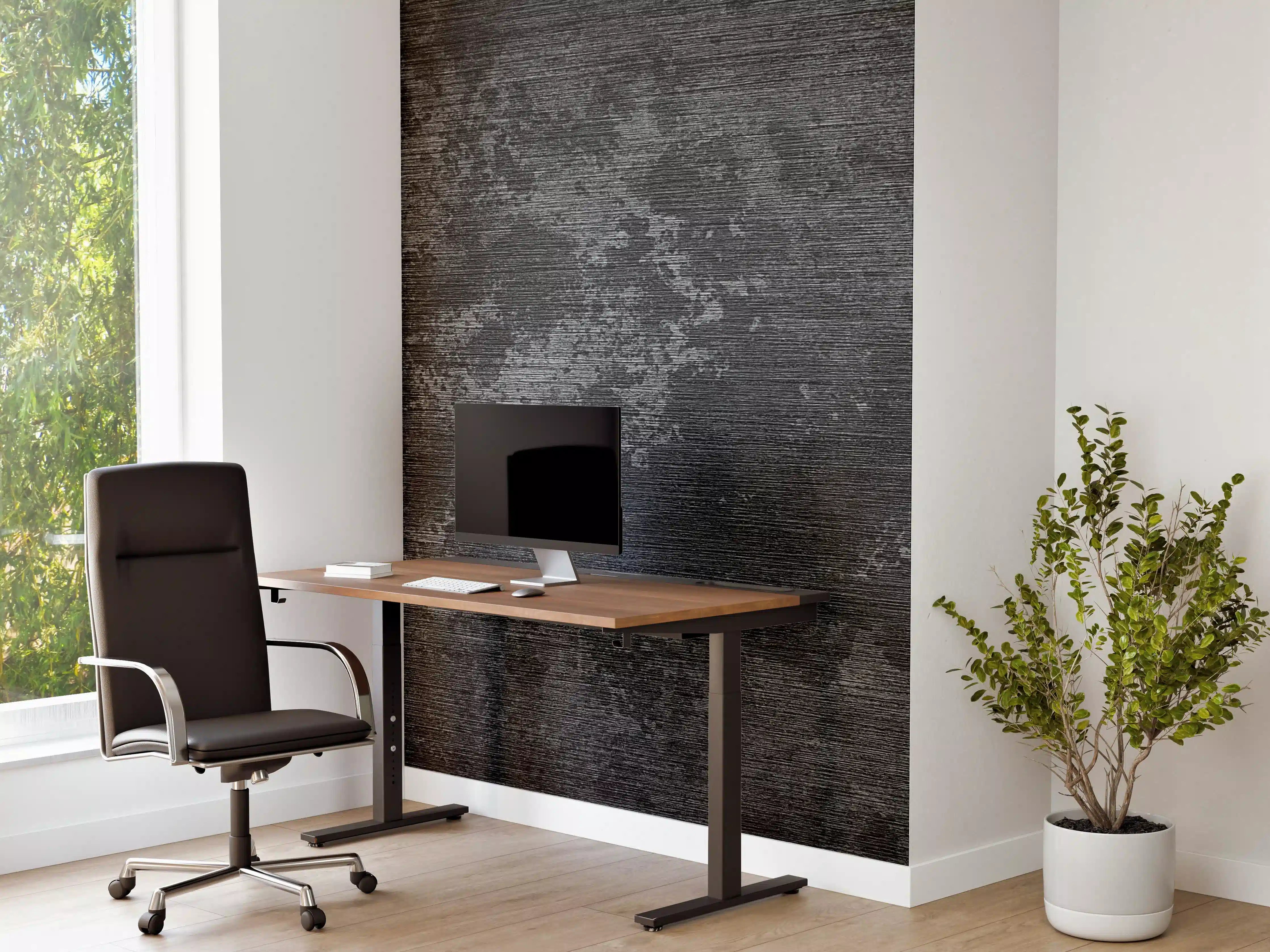 Büro Wandgestaltung - wild gebürstetes Metall