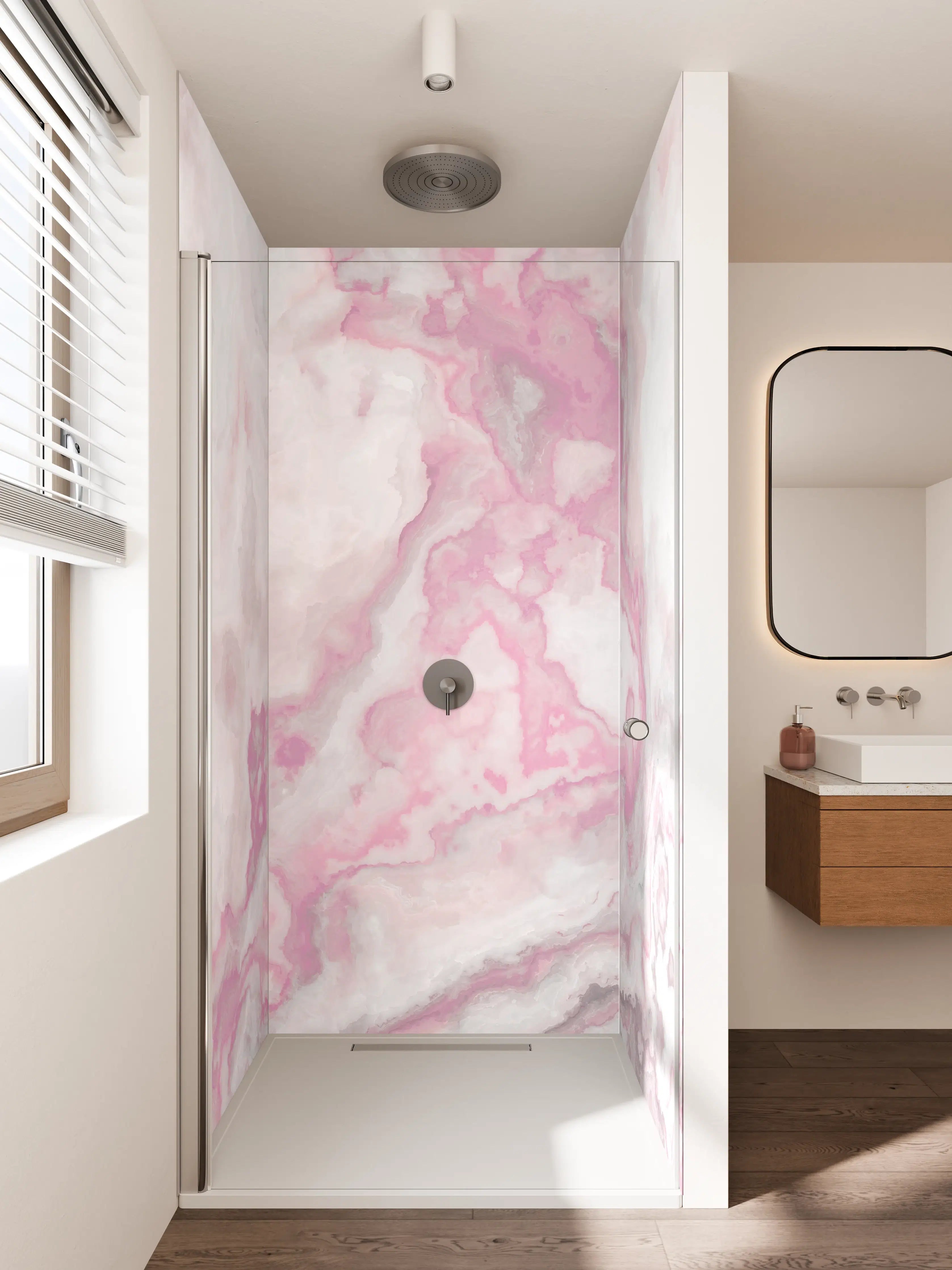 Duschrückwand - Abstrakte Marmor Struktur - Aquarelldarstellung