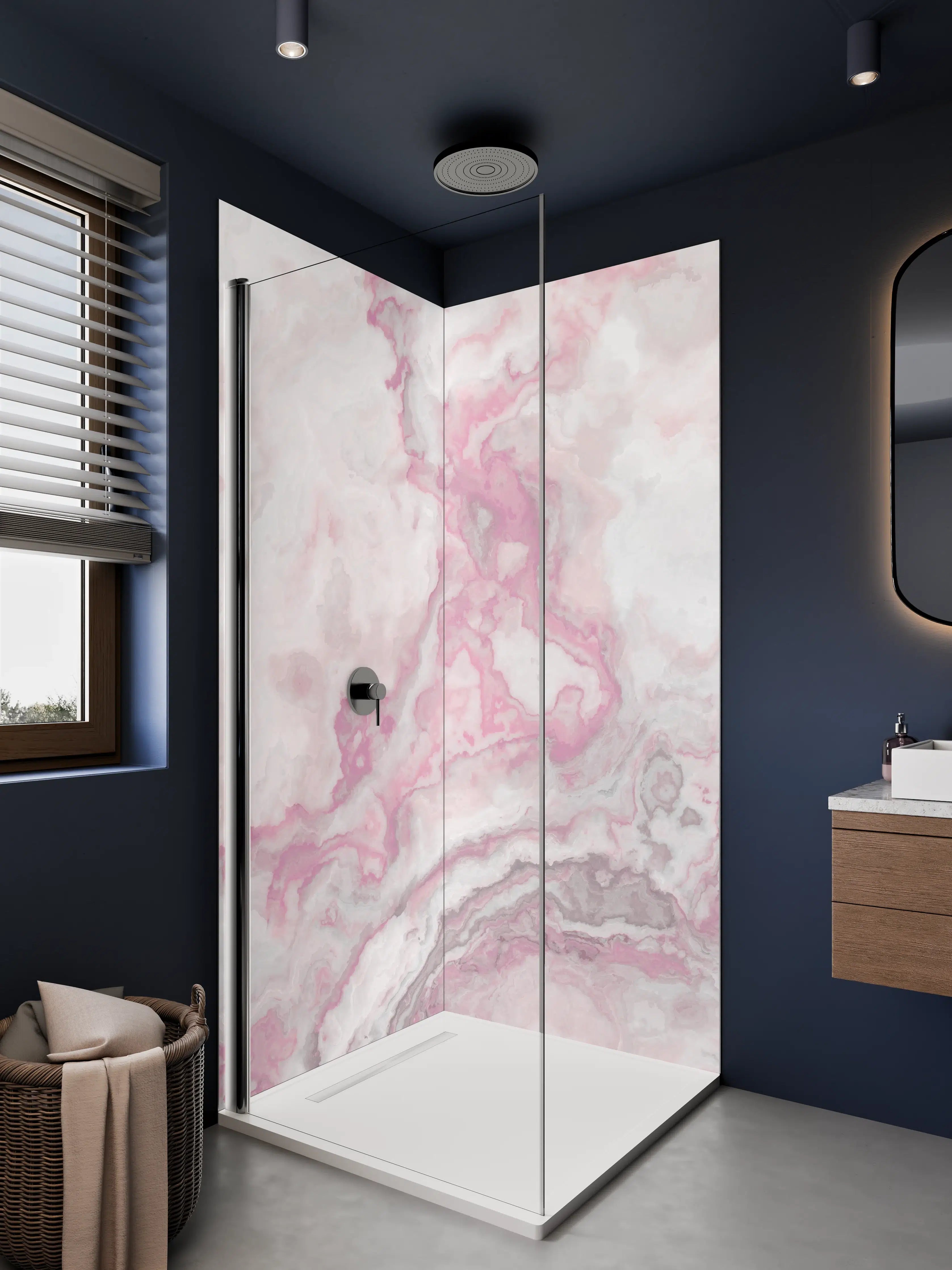 Duschrückwand - Abstrakte Marmor Struktur - Aquarelldarstellung