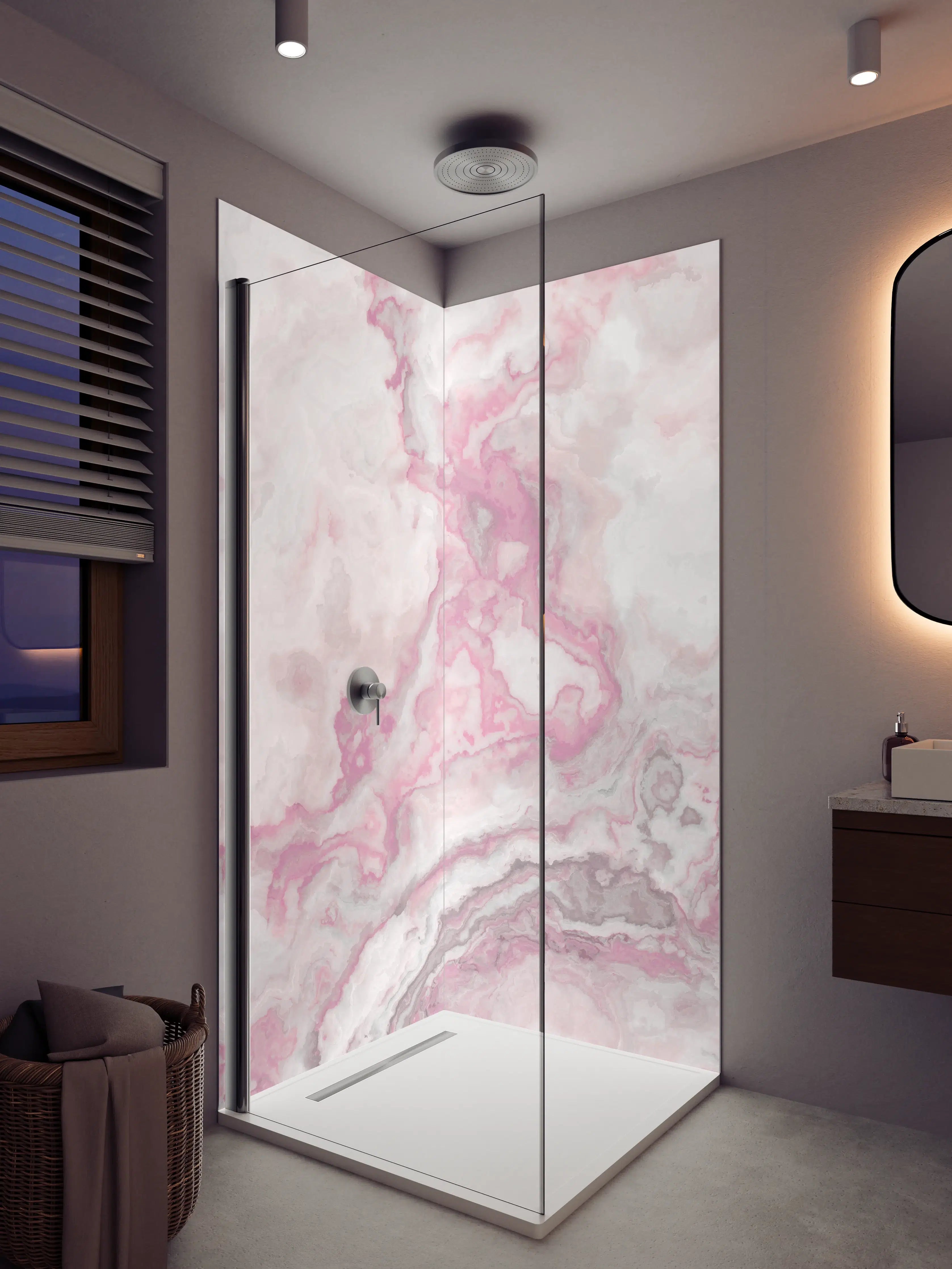 Duschrückwand - Abstrakte Marmor Struktur - Aquarelldarstellung