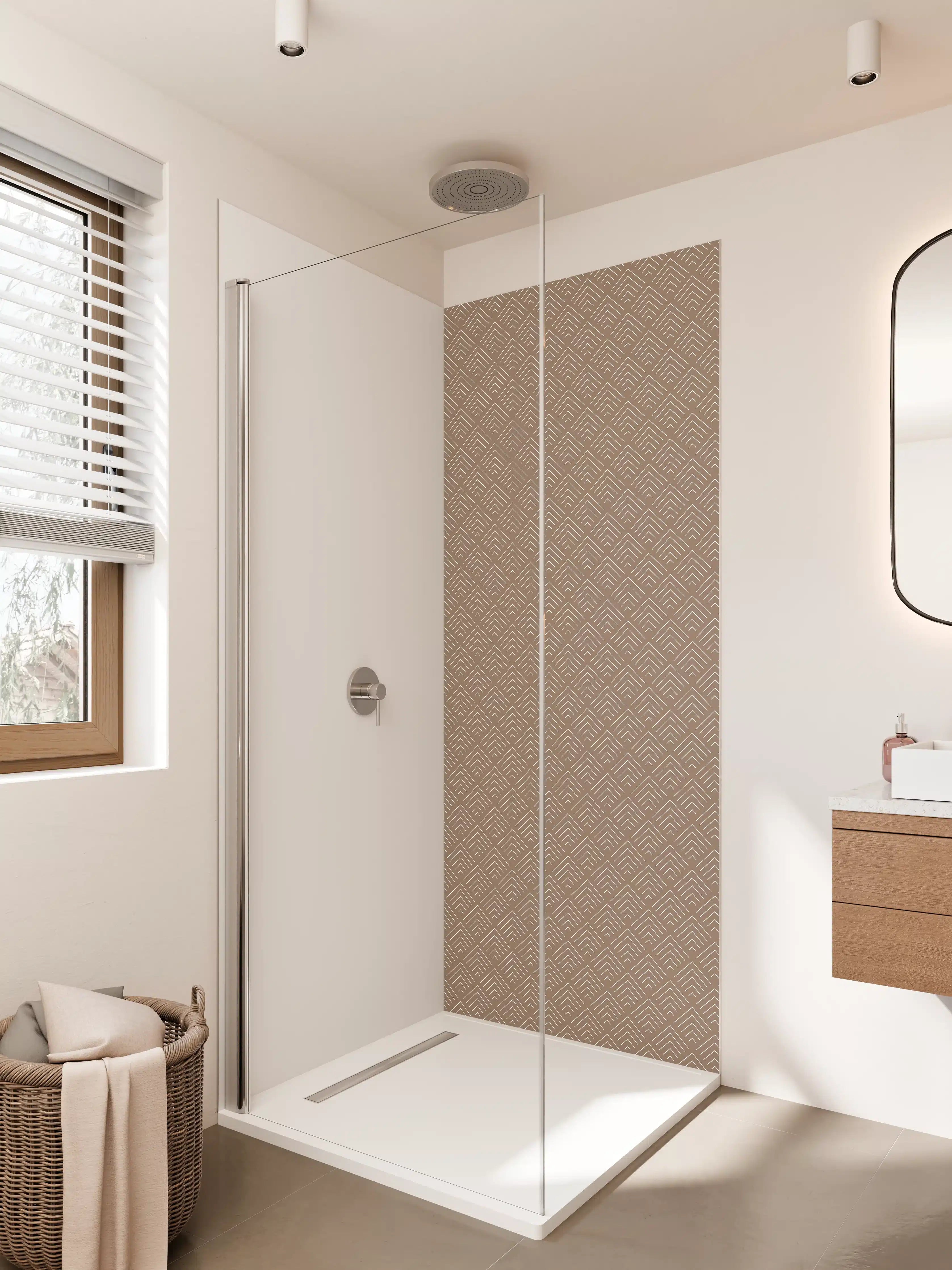 Duschrückwand - Beige-Braune geometrische Mustertextur