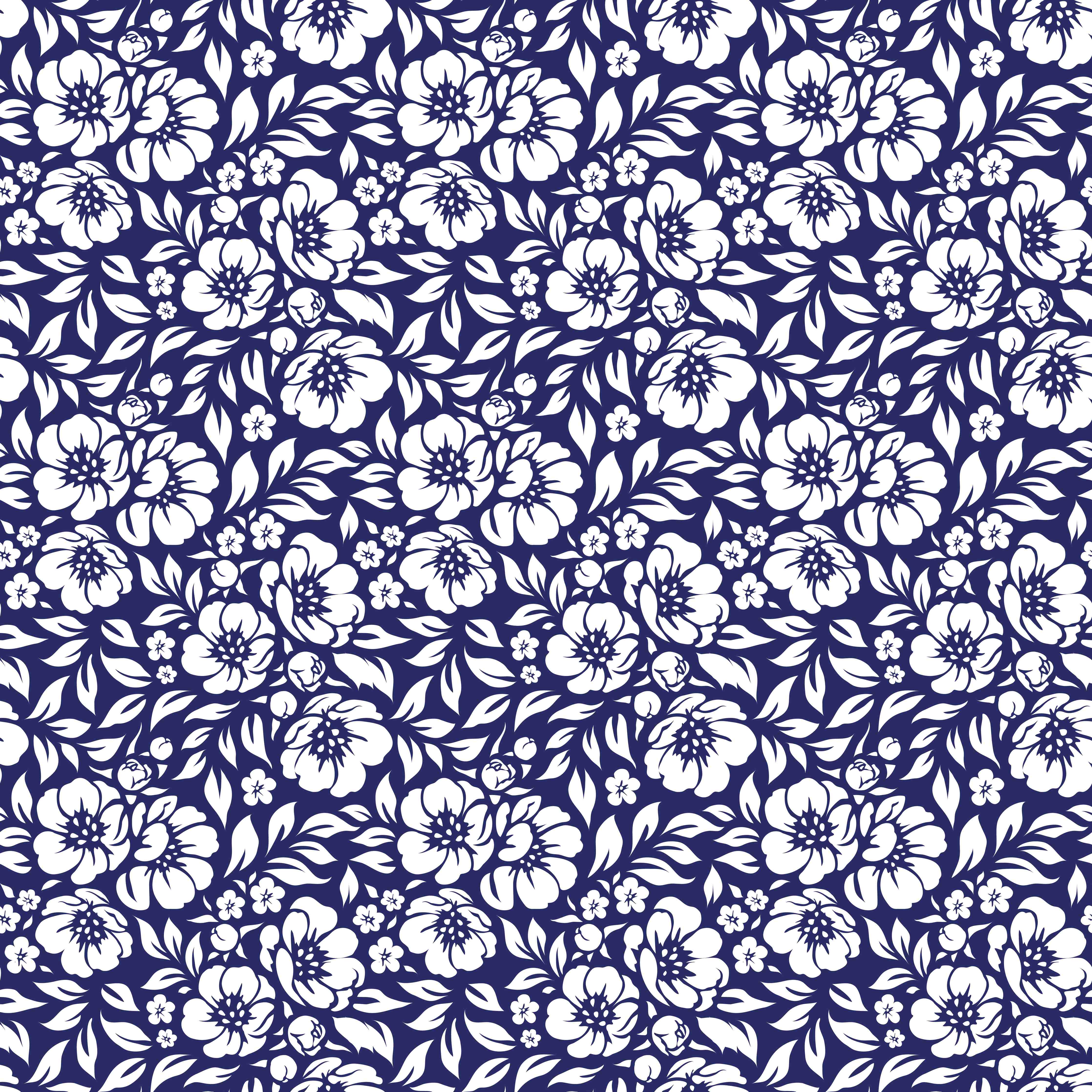 Duschrückwand-Detailliertes Blumenmuster in Blau und Weiß