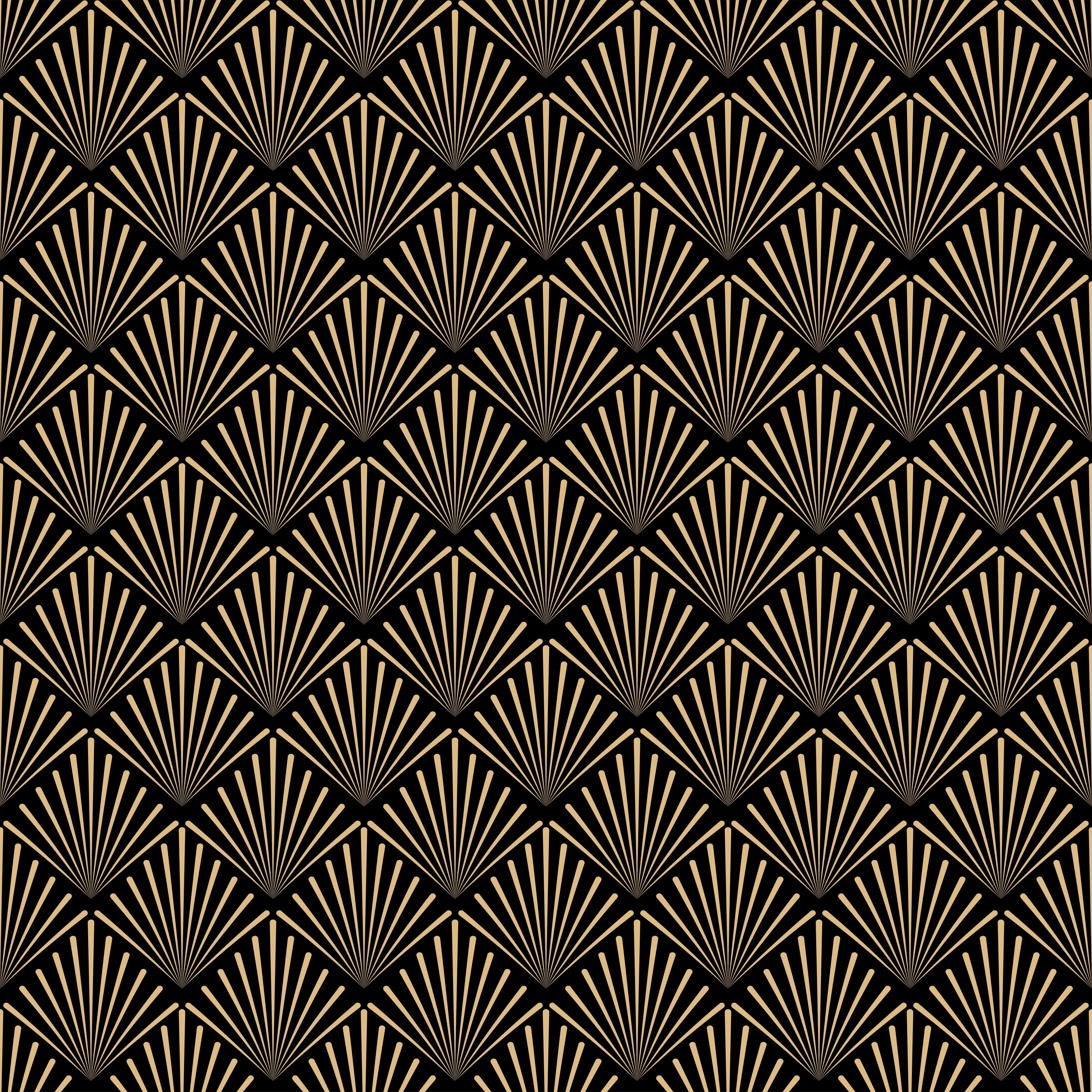 Duschrückwand-Elegantes Art-Deco-Muster in Gold und Schwarz