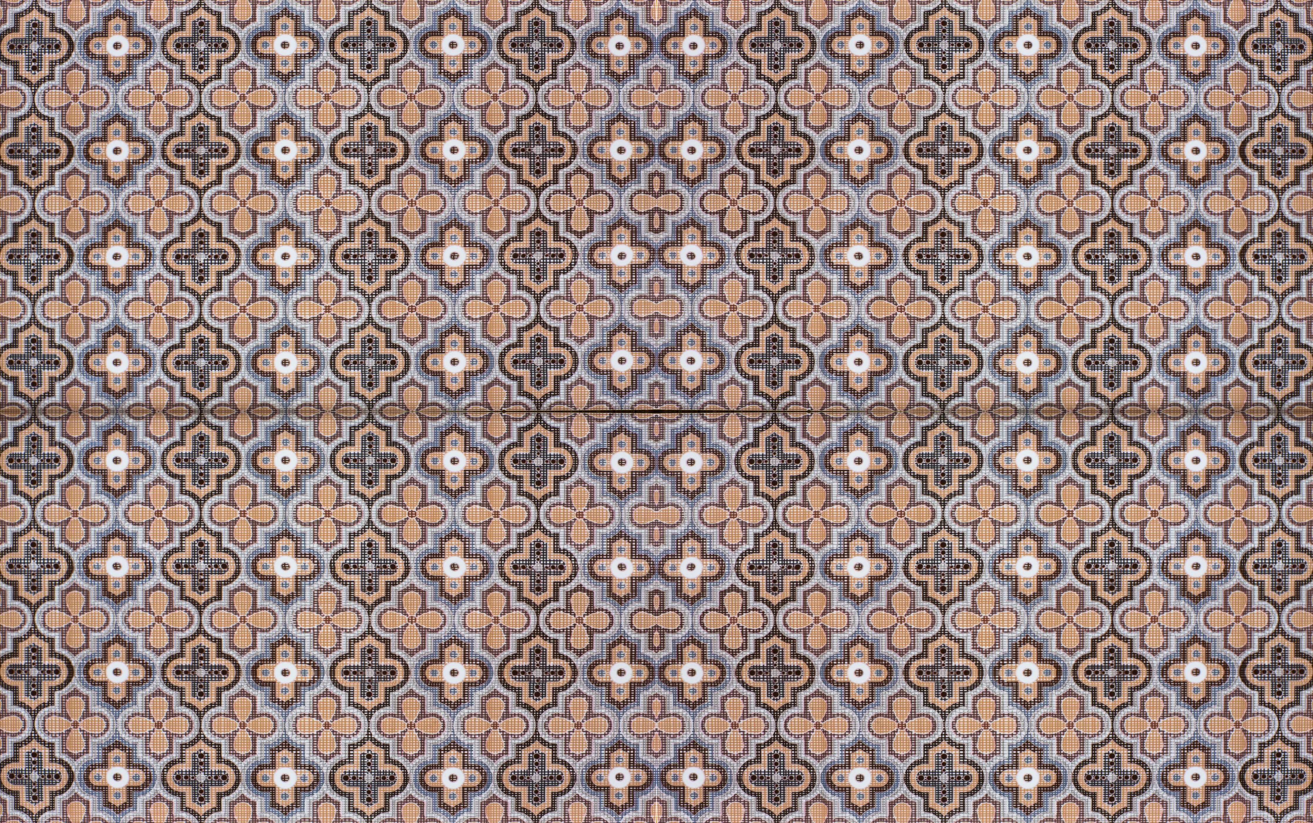 Duschrückwand-Elegantes Braun-Beiges Retro-Fliesenmuster