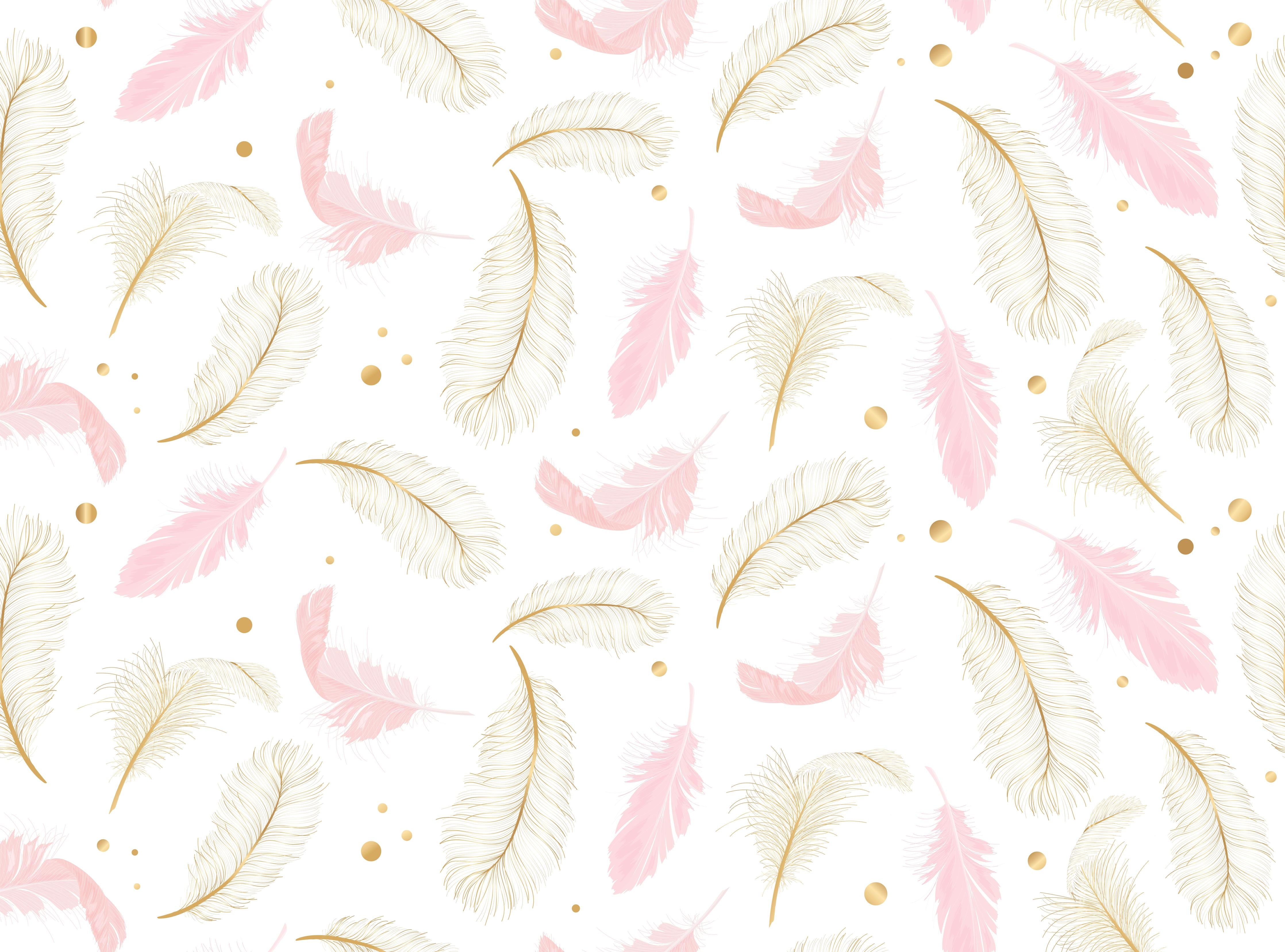 Duschrückwand-Elegantes Feder-Muster in Rosa und Goldtönen