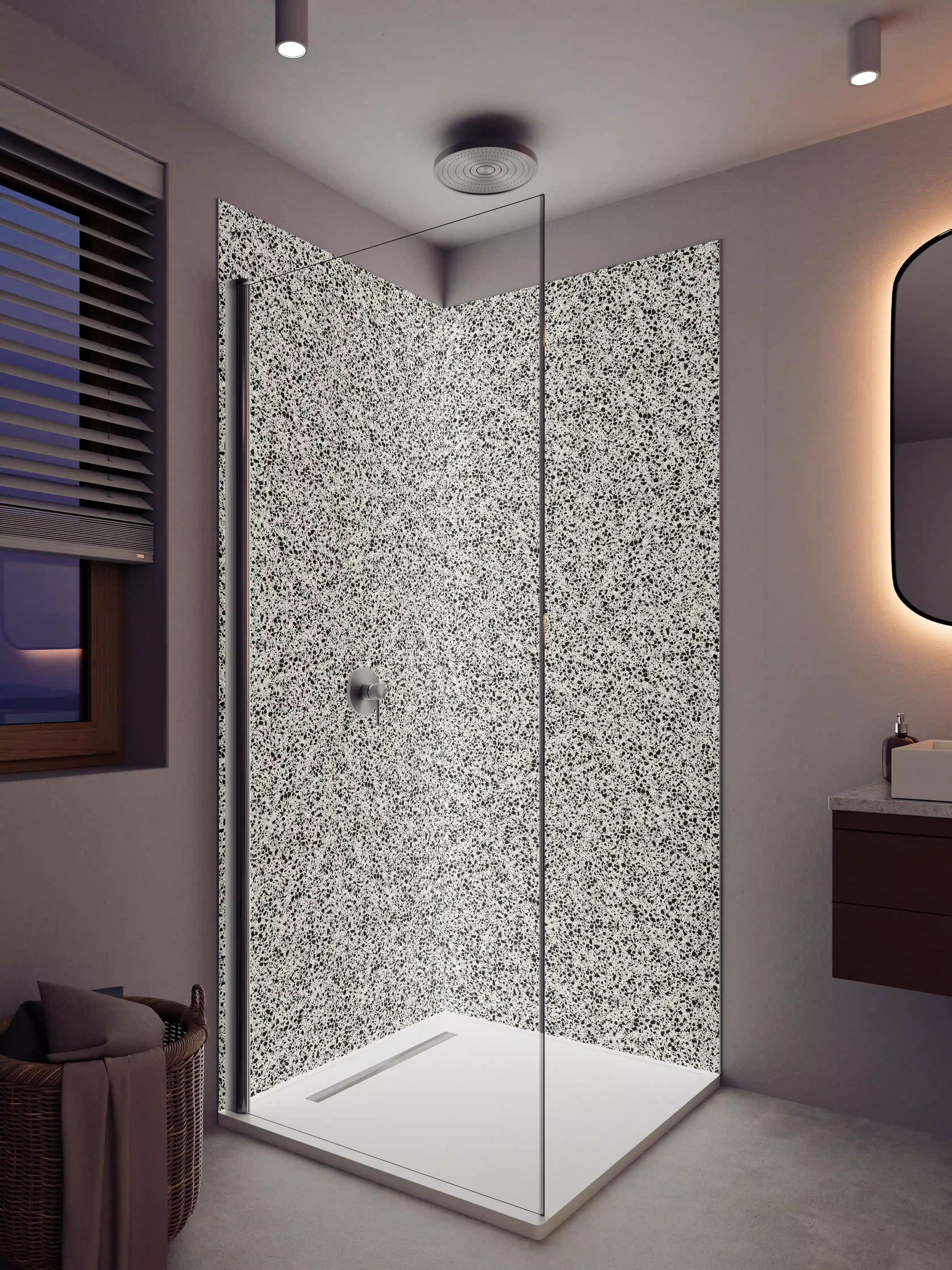 Duschrückwand - Feine Sand-Textur in neutralen Tönen