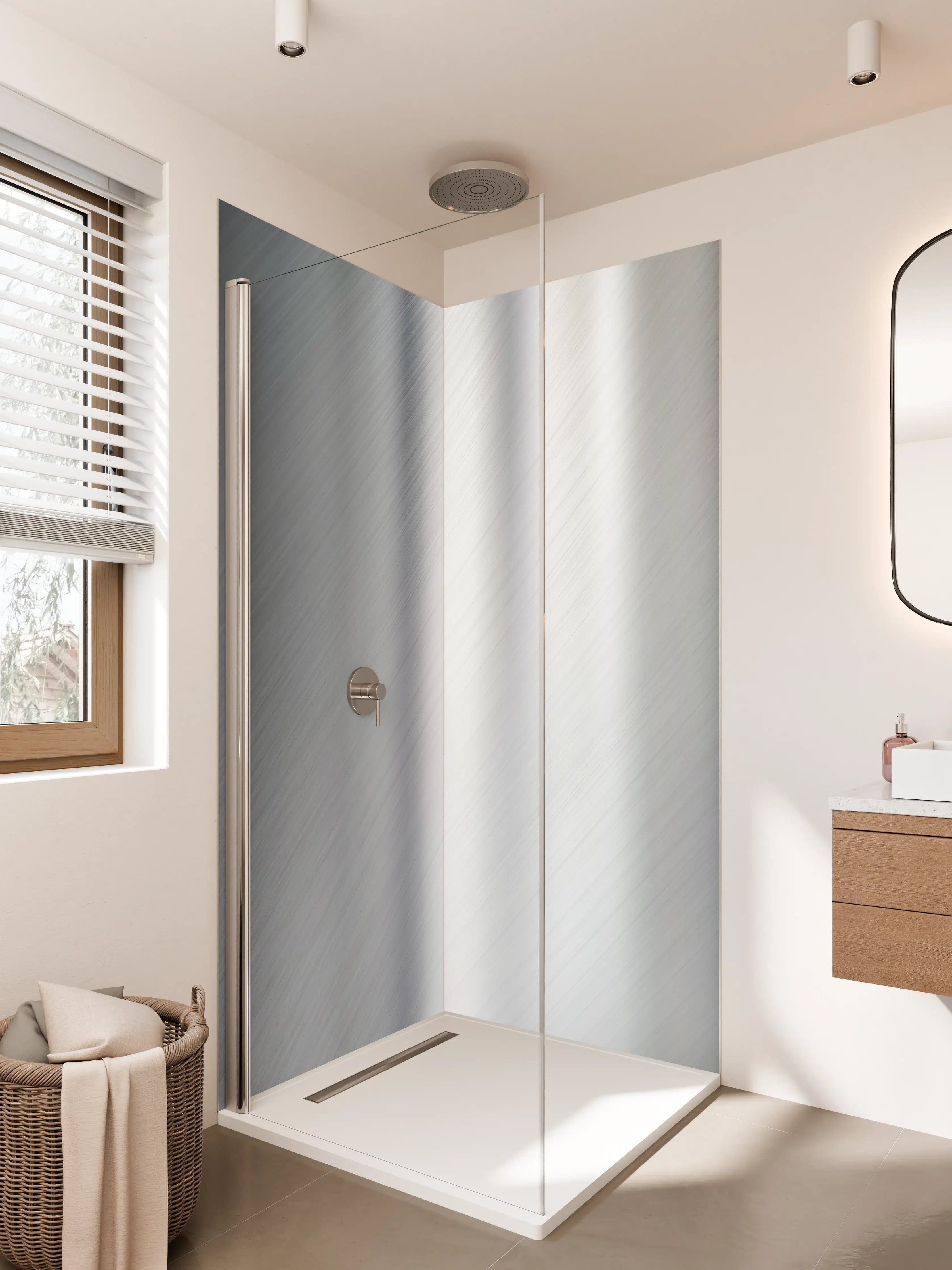 Duschrückwand - Gebürsteter Metall Hintergrund