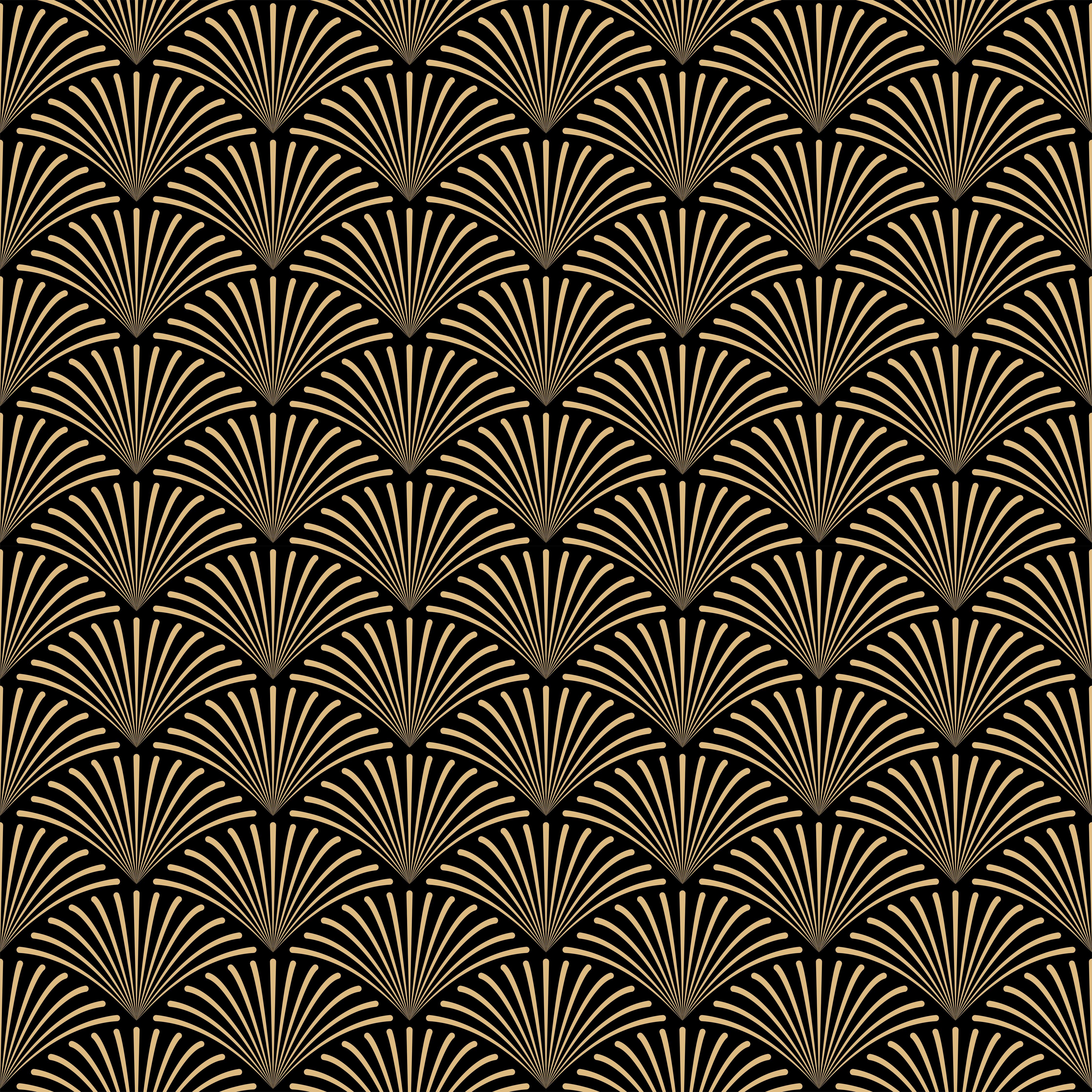 Duschrückwand-Geometrisches Gold-Schwarzes Art Déco Design