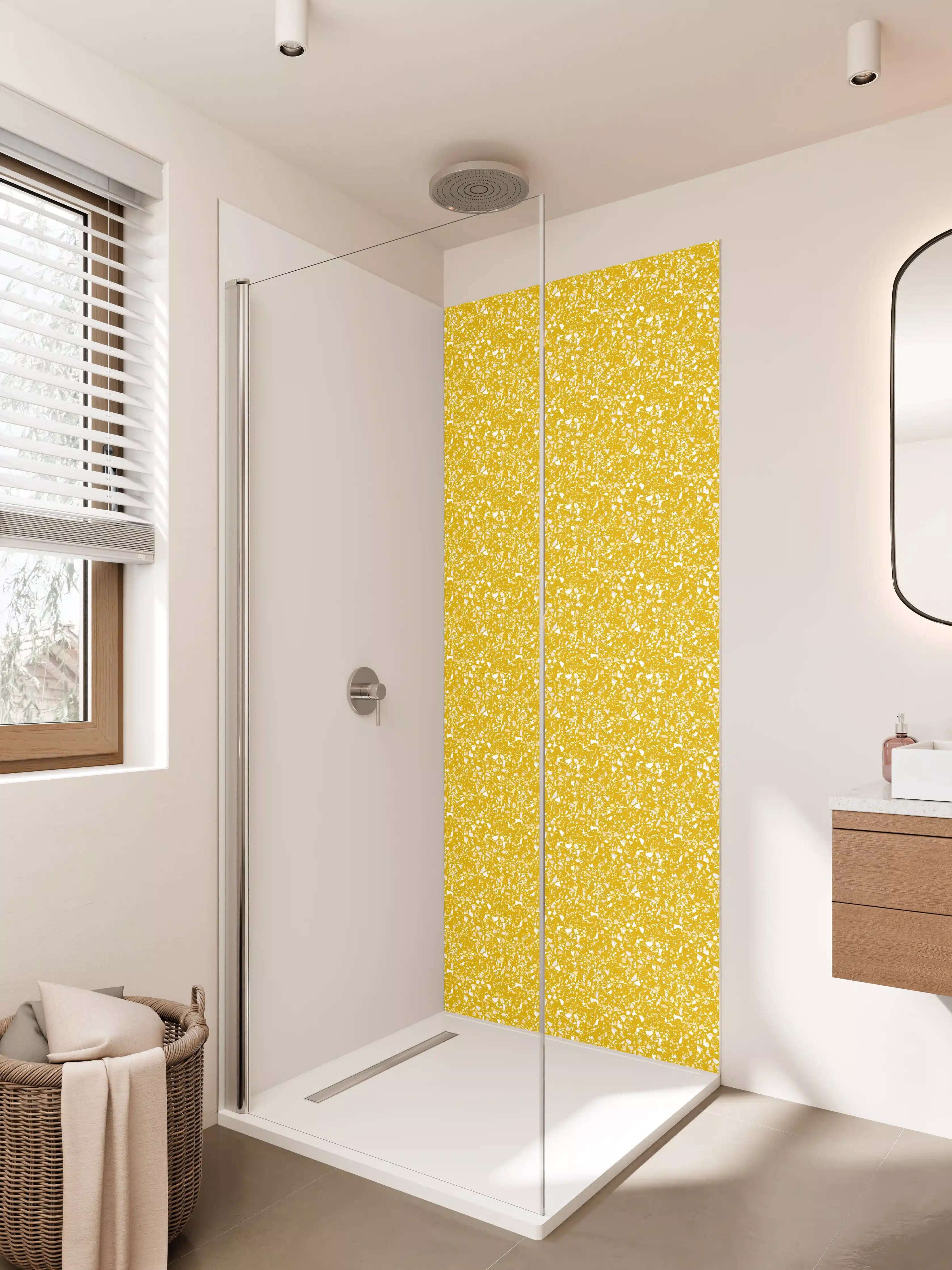 Duschrückwand - Glamouröser Goldglitzer-Hintergrund