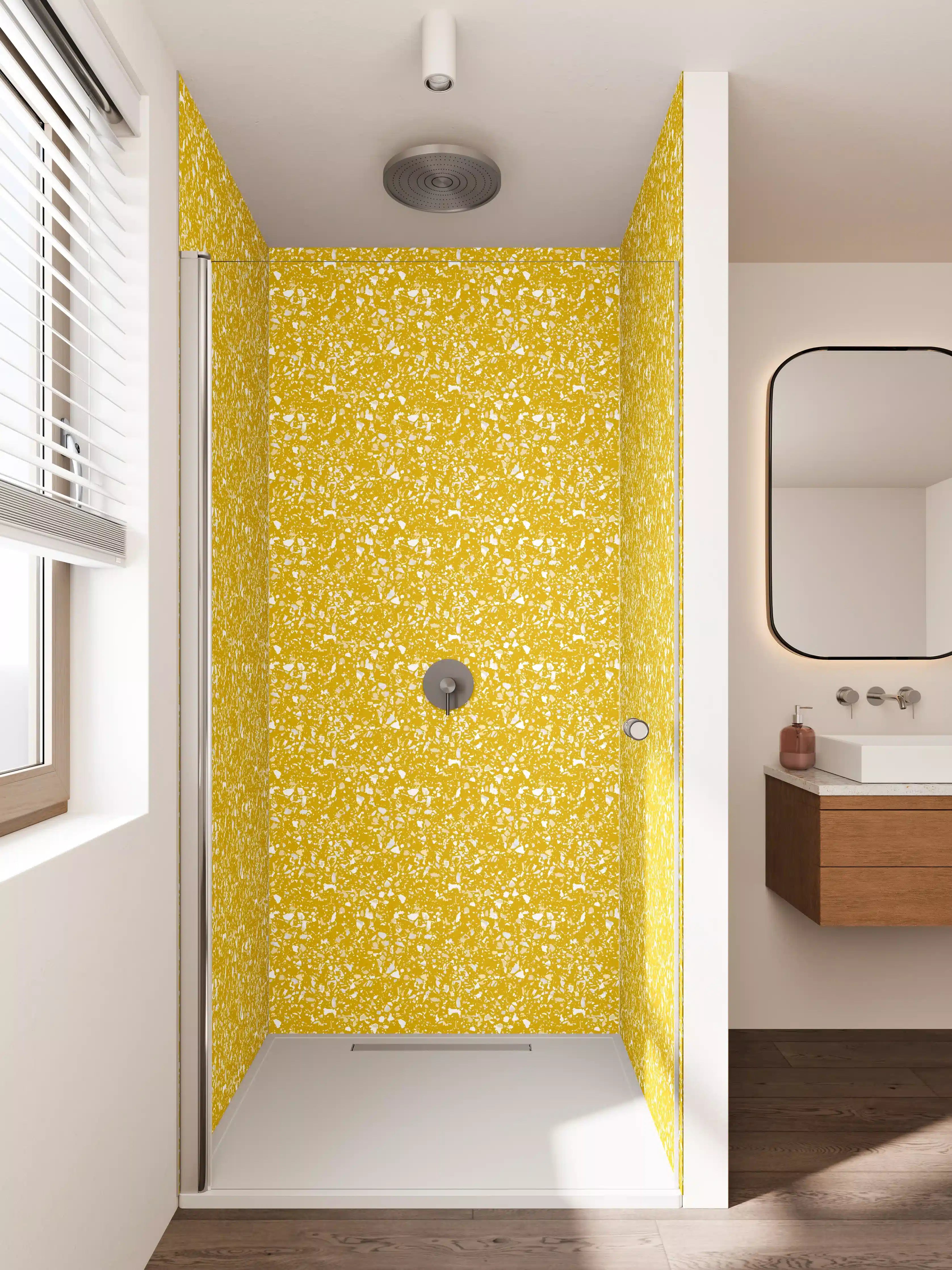 Duschrückwand - Glamouröser Goldglitzer-Hintergrund